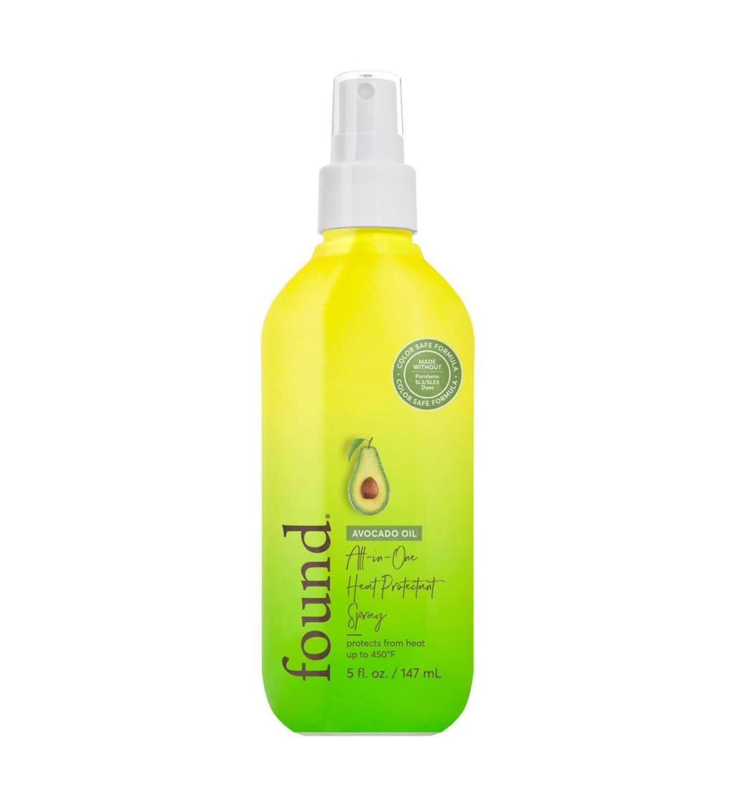 FOUND Haircare Avocado Oil All-in-one Heat Protectant Spray 5 Fl Oz | Styling Treatment | Lightweight Spray that Protects Hair from Thermal Damage - Buy Online on GoSupps.com