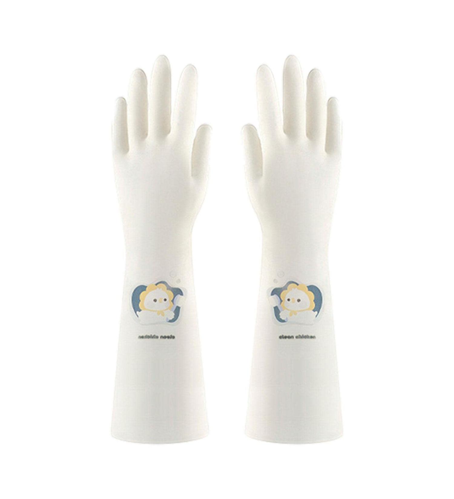 Dish Gloves Creative Cute Dish Gloves Waterproof Household Gloves Reusable Kitchen Gloves with Long Sleeves Household Cleaning Supplies for Daily Chores Chick - Buy Online on GoSupps.com