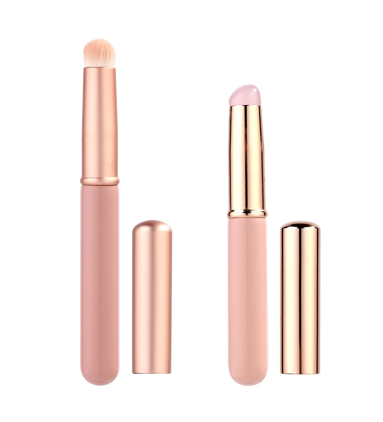 2pcs Silicone Lip Brush Set - Soft Bristle Makeup Applicator with Cap | Multi-Purpose Gloss Brush for Lipstick - Buy Online on GoSupps.com