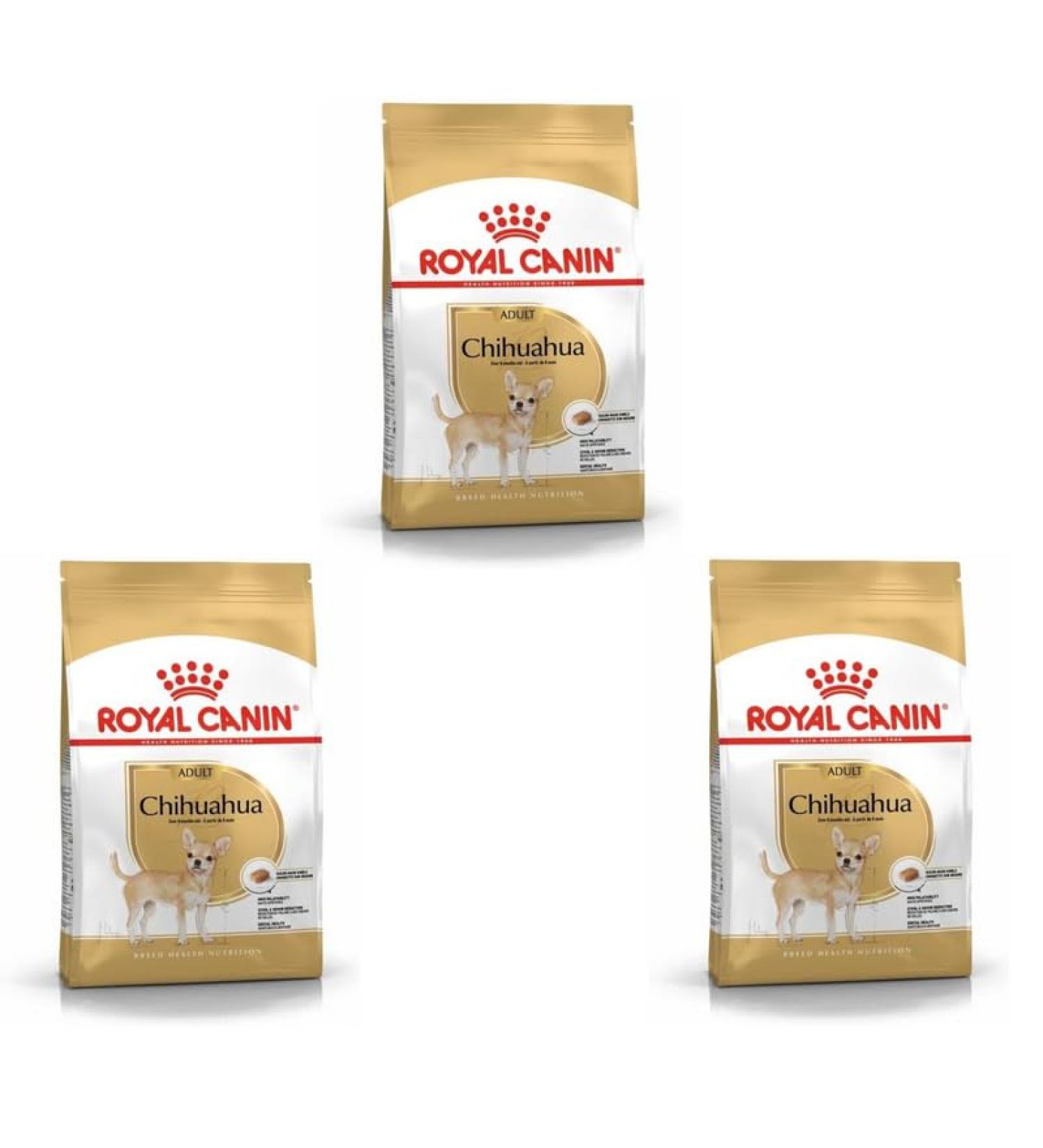 Royal Canin Chihuahua Adult | Pack of 3 | 3 x 500 g | Dry food for Adult Chihuahuas | to promote stool quality and dental health | High acceptance - Buy Online on GoSupps.com