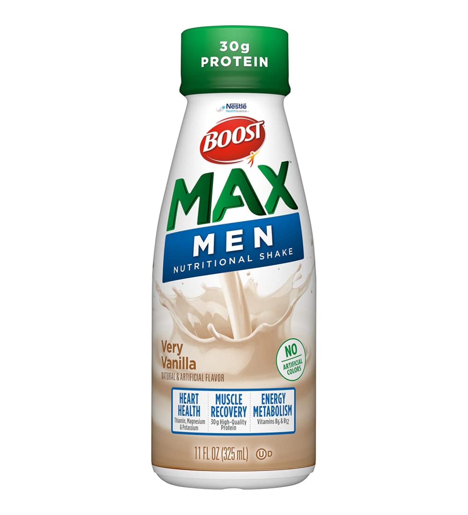 Boost Max Protein Drink Very Vanilla 11 fl oz Bottle 12 Pack - Men's Vanilla Supplement - Buy Online on GoSupps.com