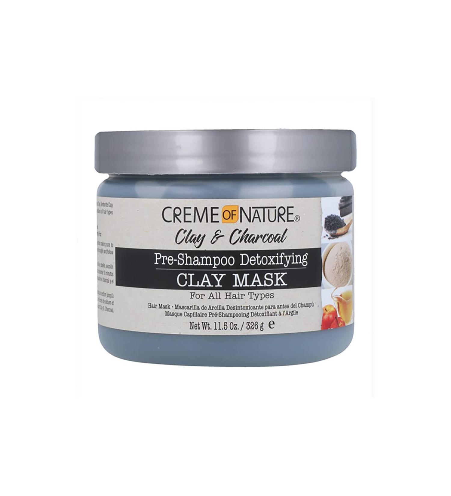 Creme Of Nature Clay & Charcoal Pre-Shampoo Clay Mask 11.5 Ounce (Pack of 2)
