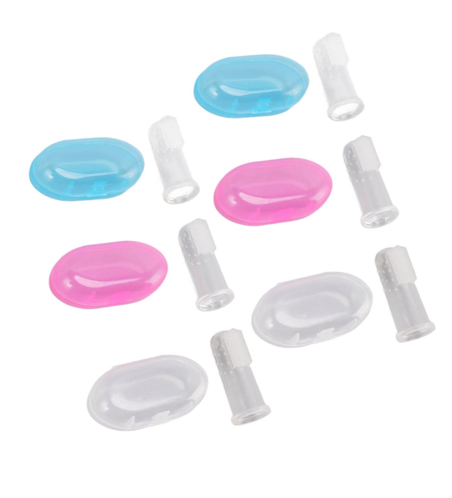 Buy Toddler Finger Toothbrush - Soft Bristles BPA-Free Safe & Colorful (White Blue Pink) - Perfect for Teeth Training - Buy Online on GoSupps.com