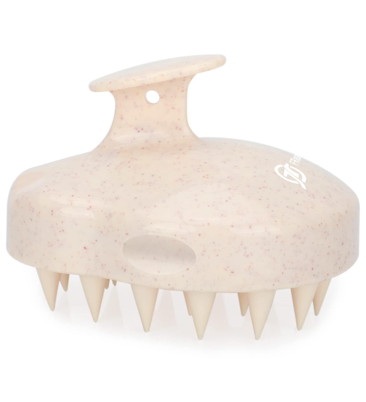 FREATECCH CHARD Massage Brush Silicone Shampoo Brush for Hair Washing Head Massage & Dandruff Removal Beige Wheat Straw Handle for Hair Growth - Buy Online on GoSupps.com