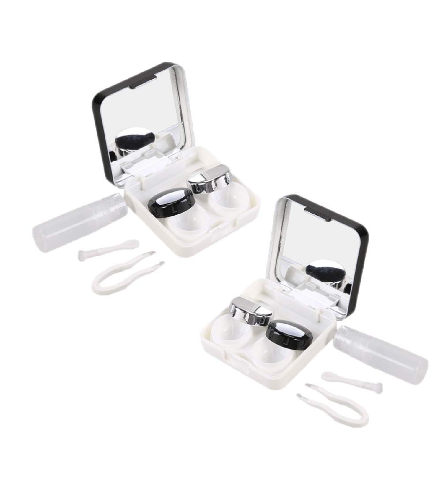 Faruta 2-Part Contact Lens Travel Set - Black Holder with Tweezers & Solution for Women & Girls - International Shipping Available - Buy Online on GoSupps.com