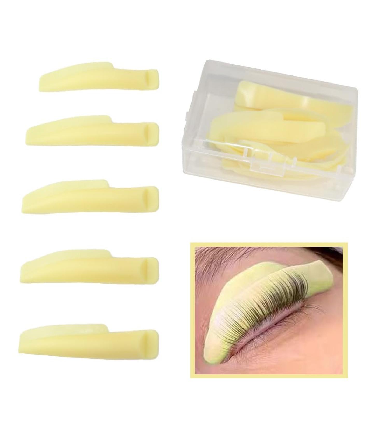 Silicone Curler Pad Set - 10Pcs/5 Sizes for Lash Perm Kit | Reusable Lower Lash Isolation Pads for Tint & Perm Eyelashes (Yellow) - International Shipping - Buy Online on GoSupps.com