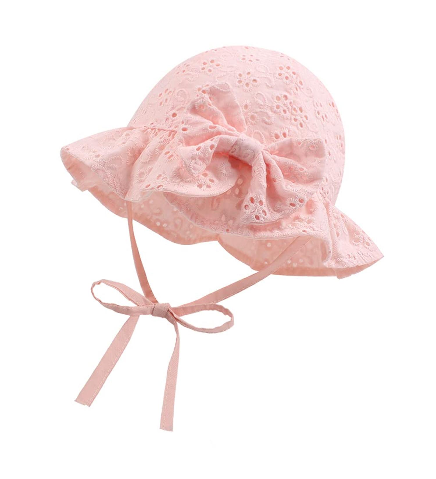 XIAOHAWANG Baby Girl Sun Hat | Embroidered Flowers Toddler Bucket Hat | Pink Summer Cap for Infant Girls 6-12 Months - Buy Online on GoSupps.com