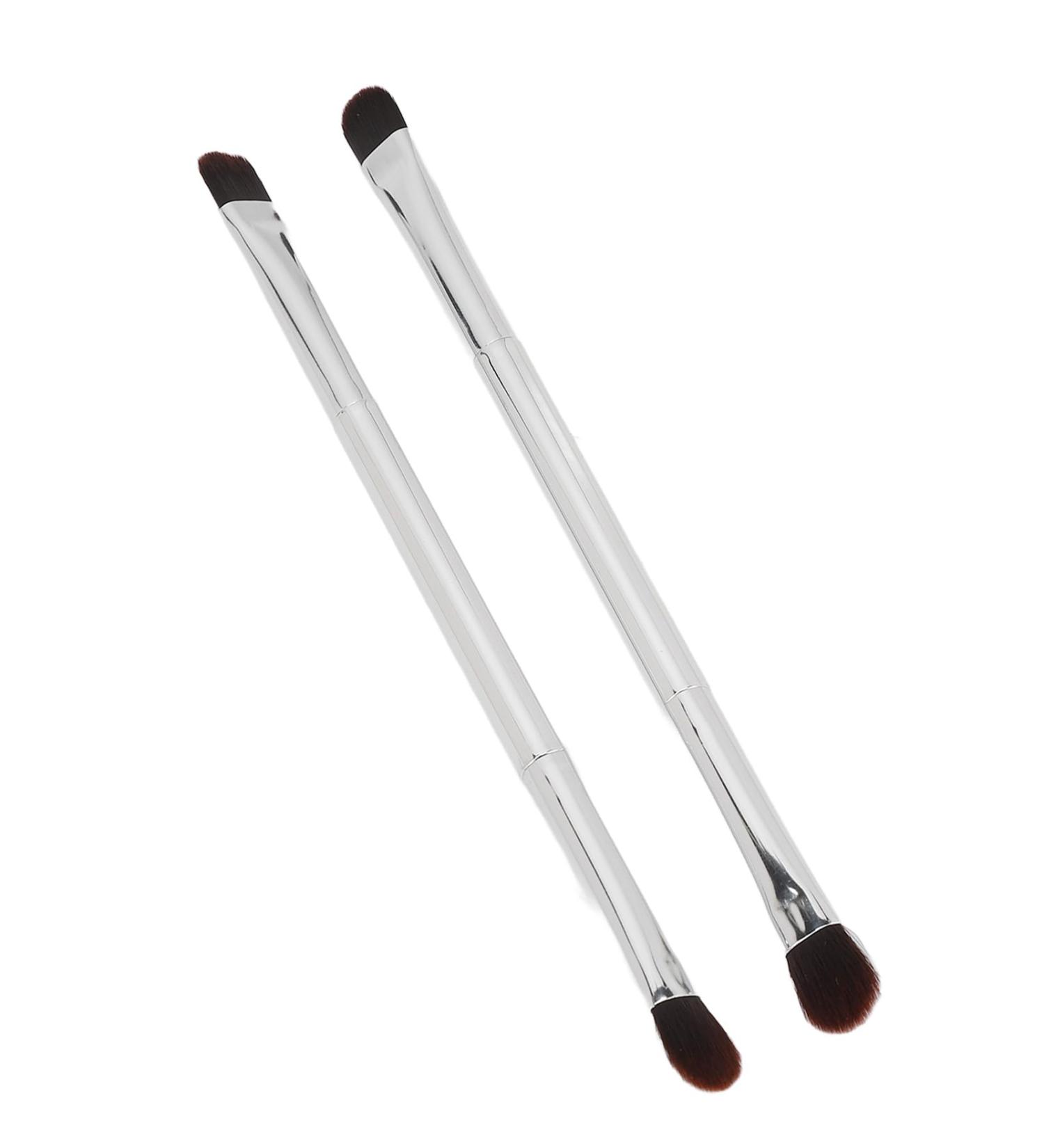 2 Pack Double Ended Eyeshadow Brush Ideal Makeup Tool Professional Silver Makeup Soft Fiber Hair Concealer Brush Makeup Tool - Buy Online on GoSupps.com