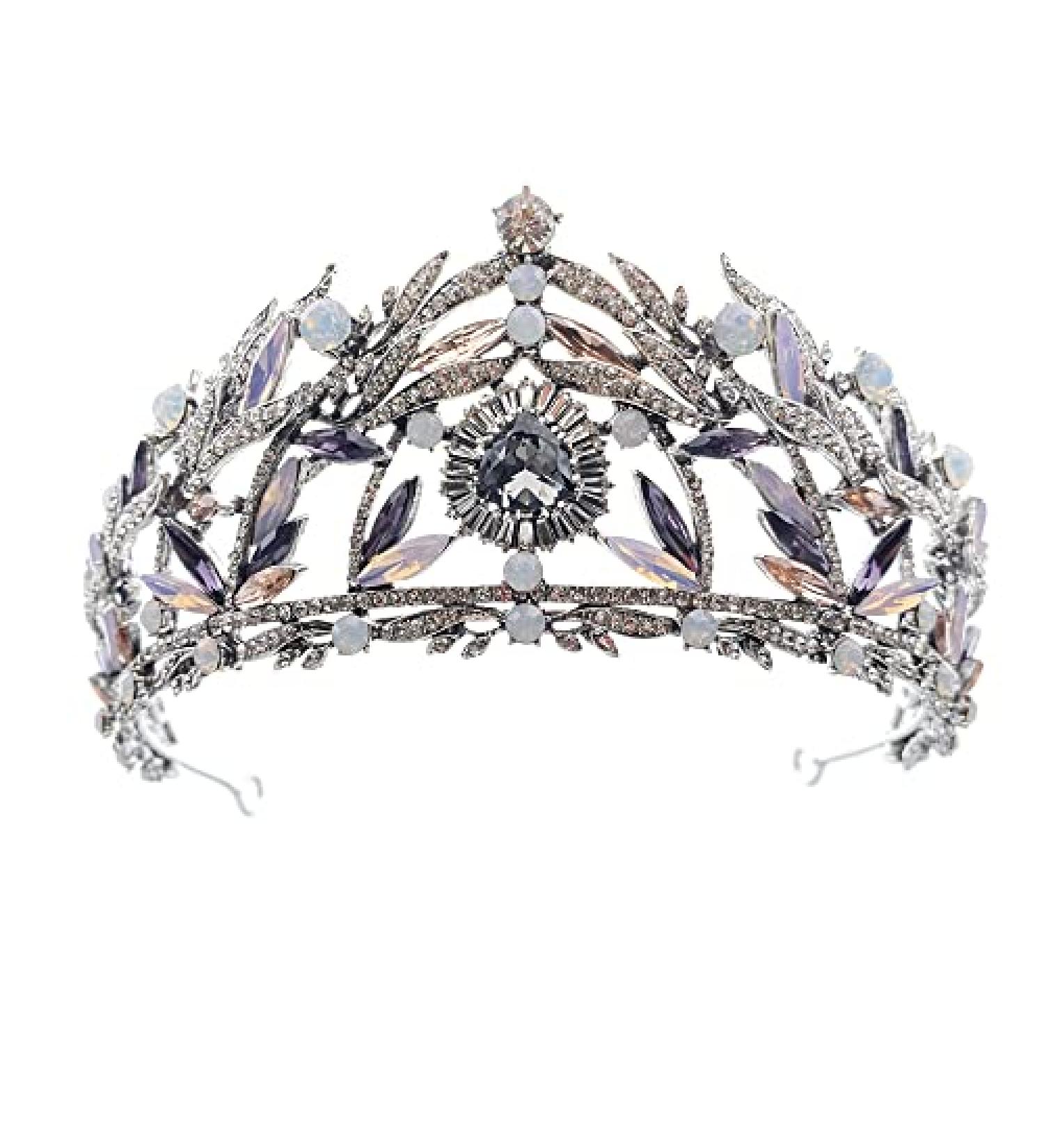 Crystal Purple Leaf Tiaras and Crowns for Women - Perfect for Wedding, Birthday, Halloween, Prom - Buy Online on GoSupps.com