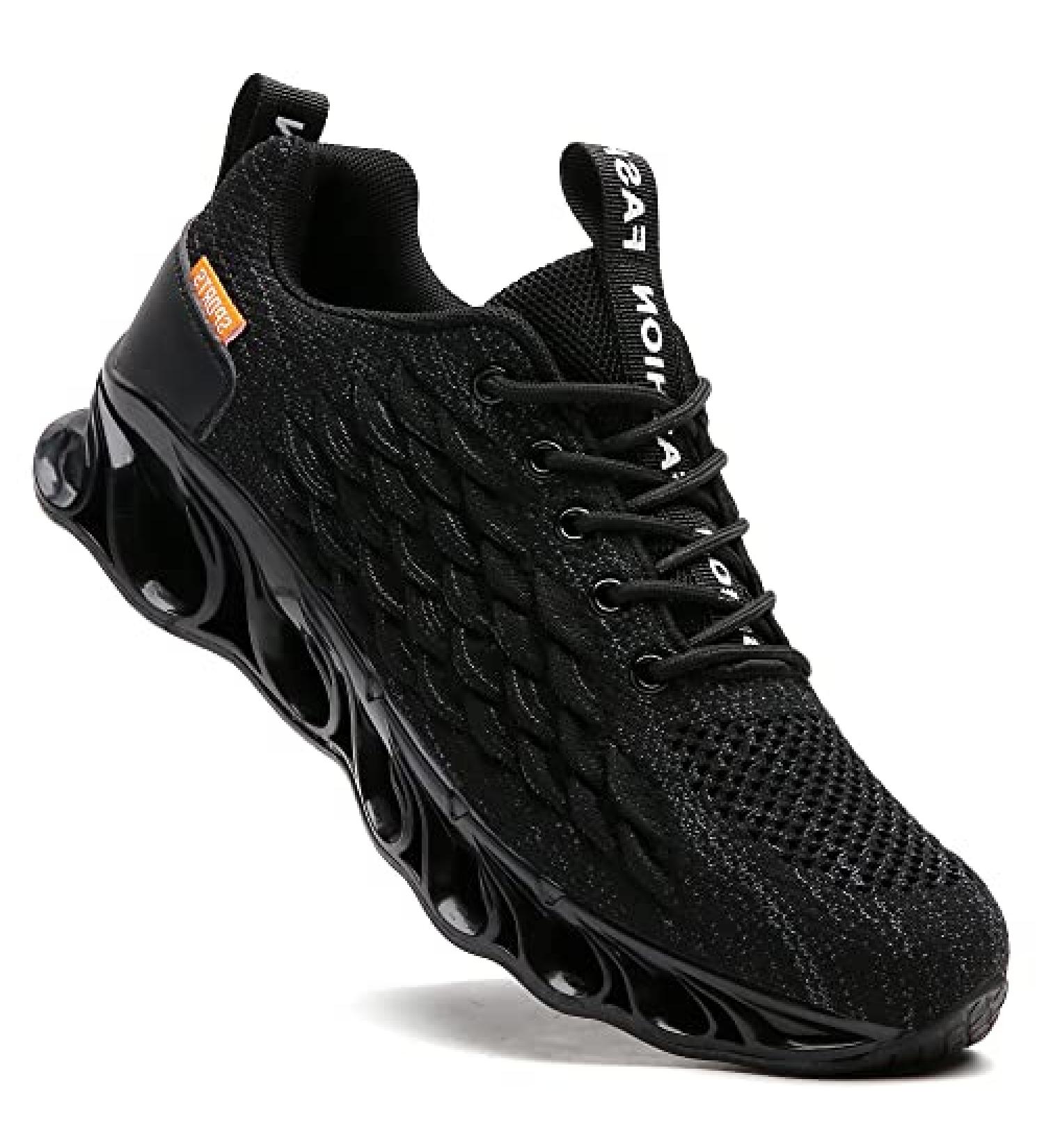 SKDOIUL Men's Black Sport Running Tennis Walking Sneakers - Size 10.5 - Buy Online on GoSupps.com