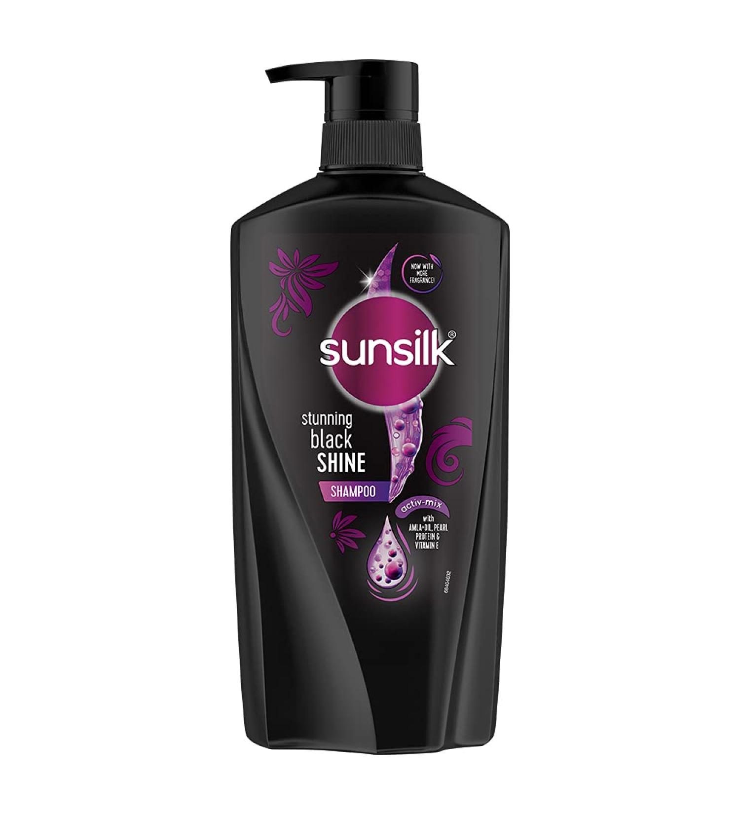 Sunsilk Stunning Black Shine Shampoo 650ml - Get Gorgeous, Shiny Hair - Buy Online on GoSupps.com