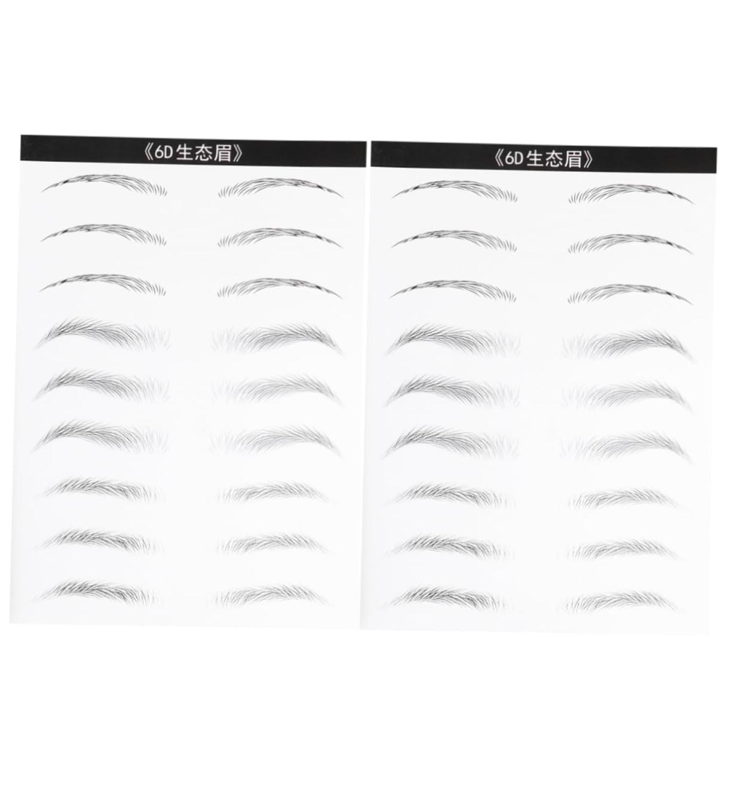 BIUDECO 2 Pairs Natural Brow Stickers Eyebrowsb Eyebrow Makeup Tools Eyebrow Stickers Patch Disposable Miss 21x15cm Black 003 - Buy Online on GoSupps.com