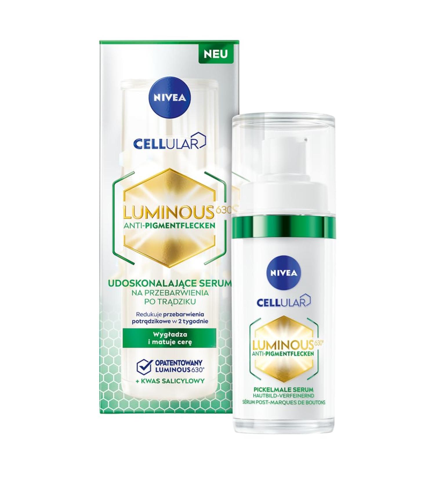 NIVEA Luminous 630 Post-Acne Dark Marks Serum | 30ml Facial Serum for Smooth Glowing Skin - Reduces Dark Marks International Shipping Available - Buy Online on GoSupps.com