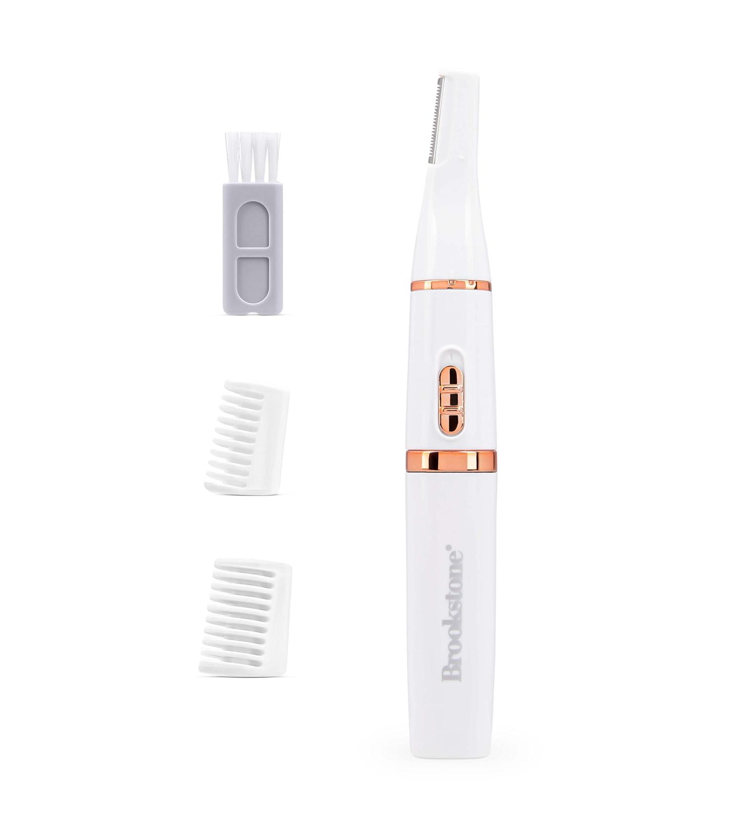 Brookstone Eyebrow Razor for Women - Facial Hair Removal Tool with 2 Trimmer Guards - Portable and Effective - Buy Online on GoSupps.com