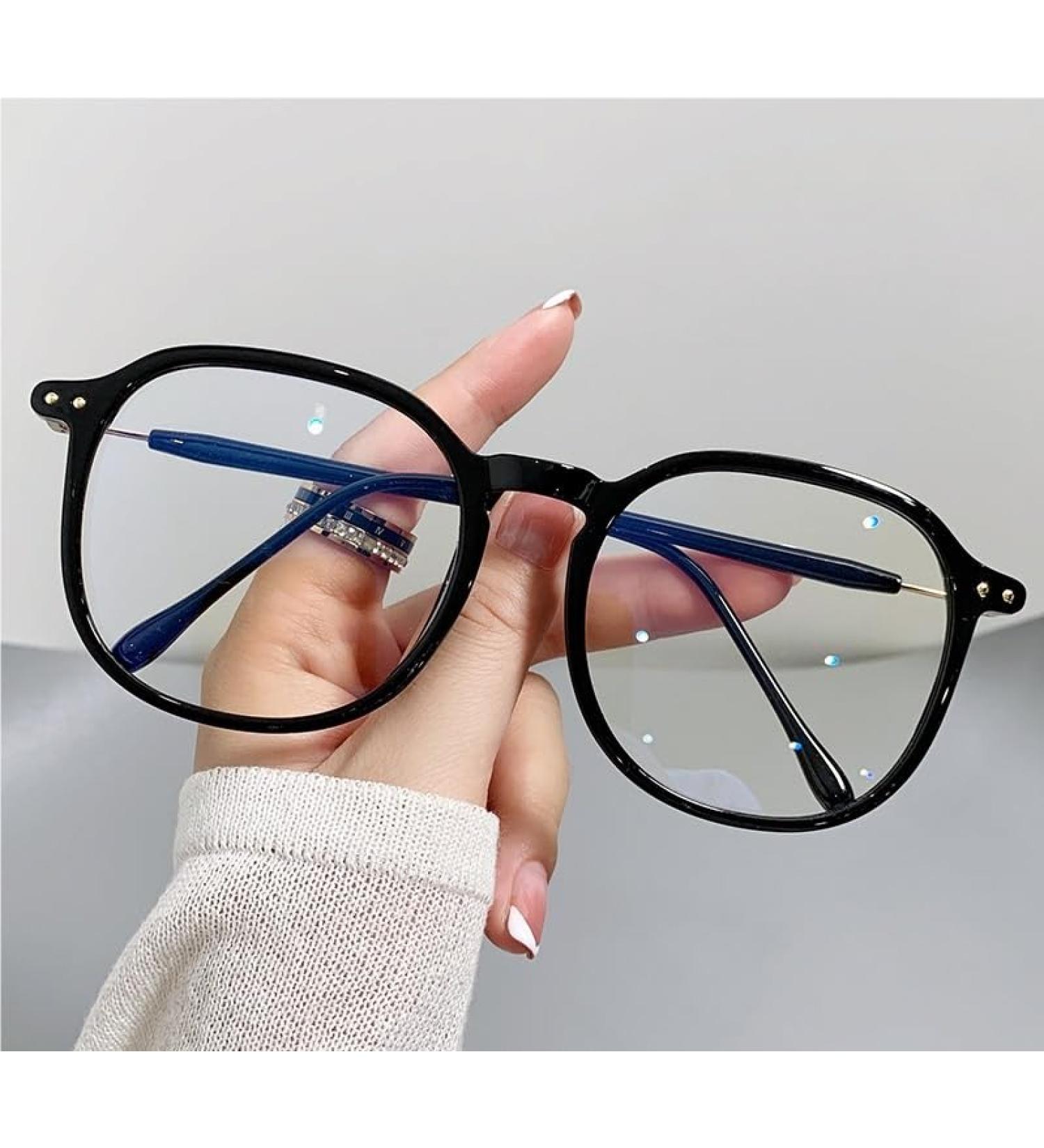 Anti Glare Blue Light Blocking Reading Glasses for Men & Women - Cute Flat Light Mirror Design +0.00 Black - Buy Online on GoSupps.com