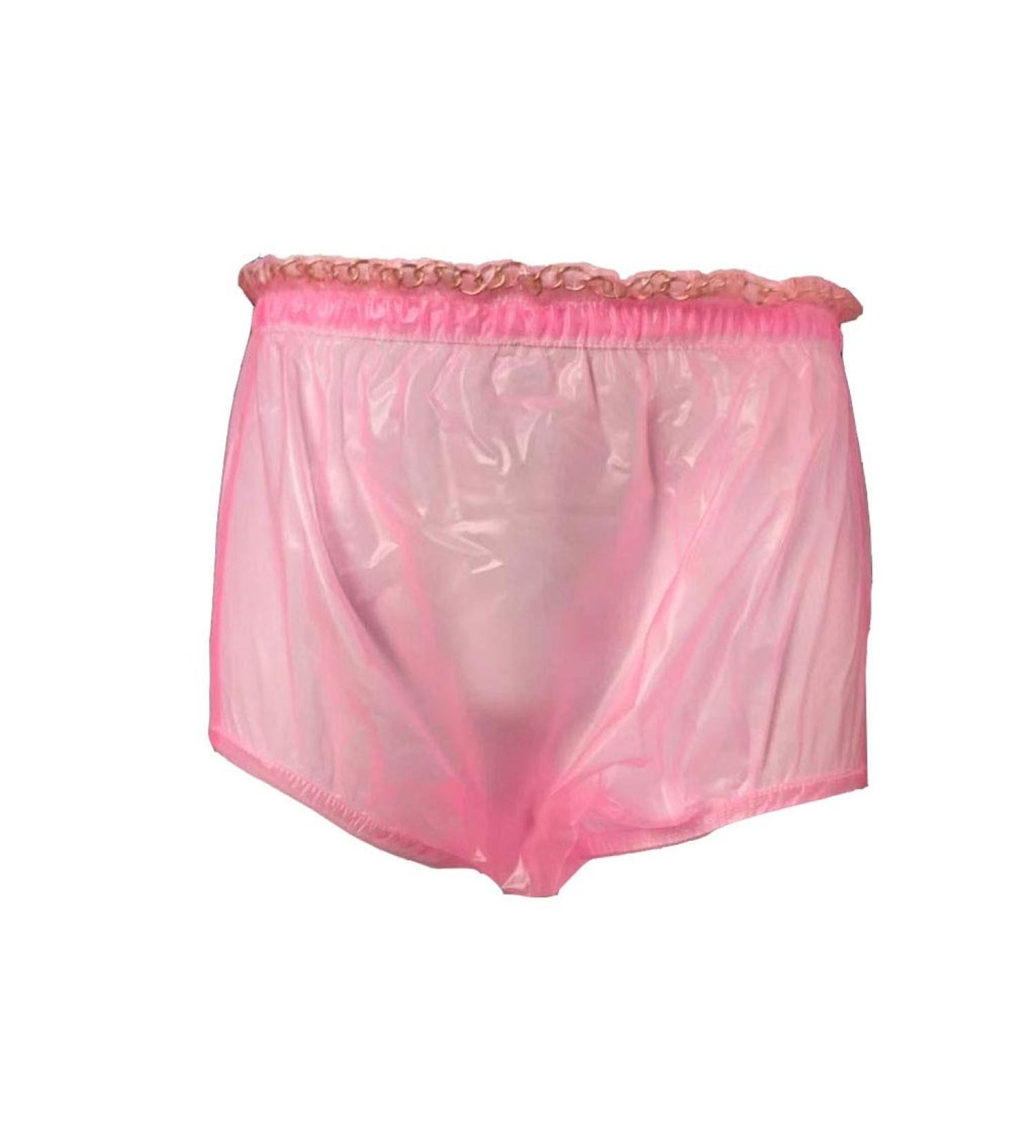 Haian ABDL XXL Transparent Pink Locking Plastic Pants - Pull-On Design - Buy Online on GoSupps.com
