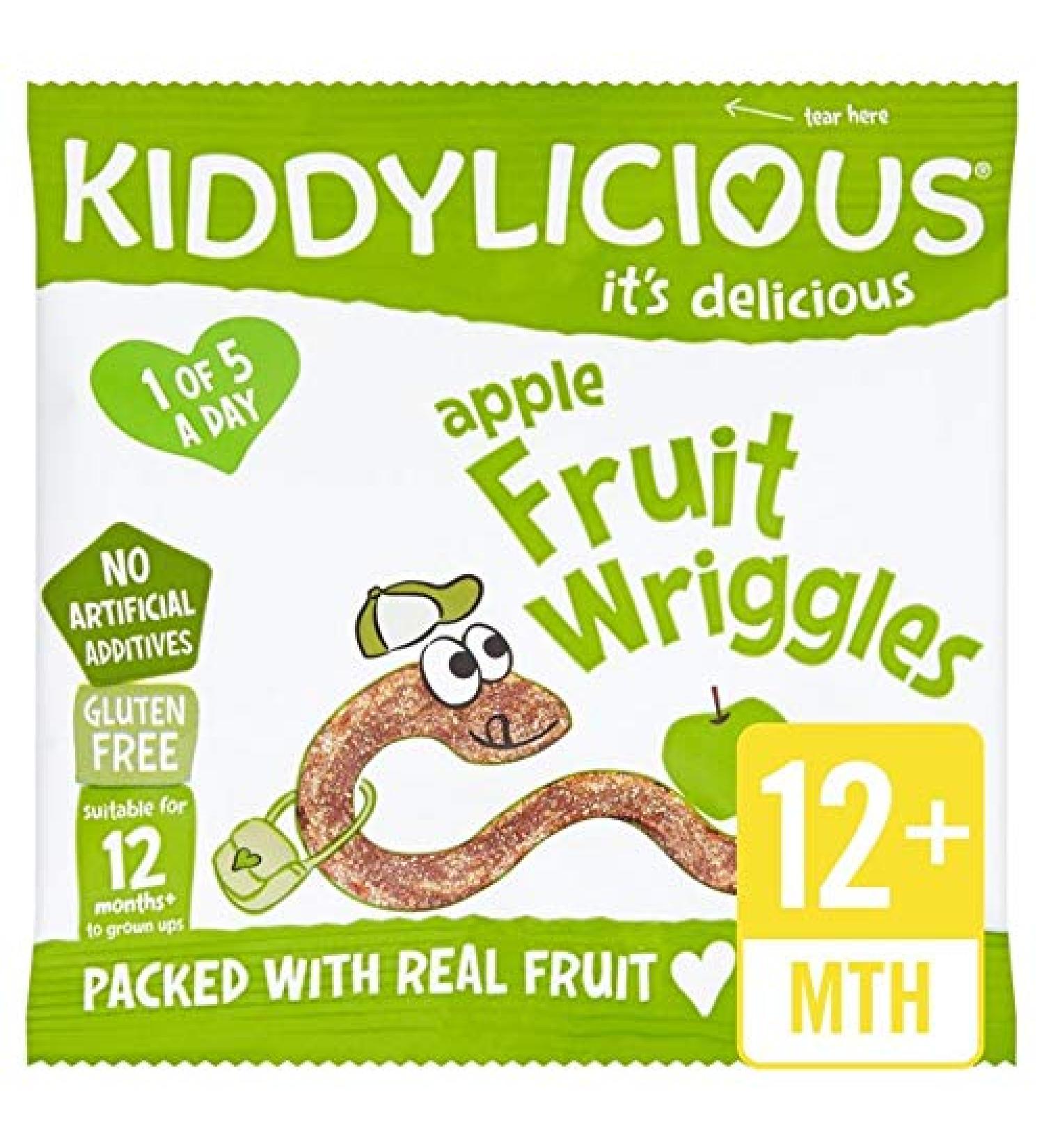 Kiddylicious Apple Fruit Wriggles 12g - Pack of 2