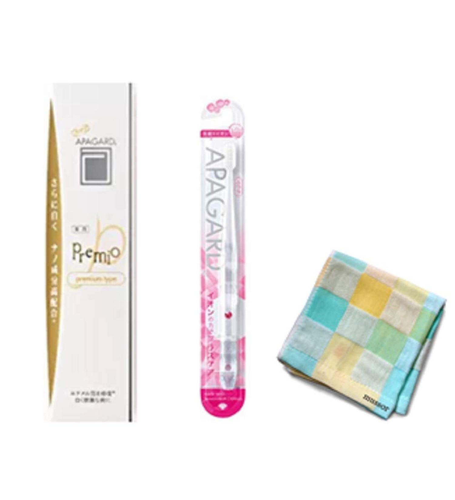 Apagard Premio Remineralizing Toothpaste (100g) with Crystal Toothbrush - Japanese Nanohydroxyapatite for Sensitive Teeth - Includes Hand Towel - Buy Online on GoSupps.com