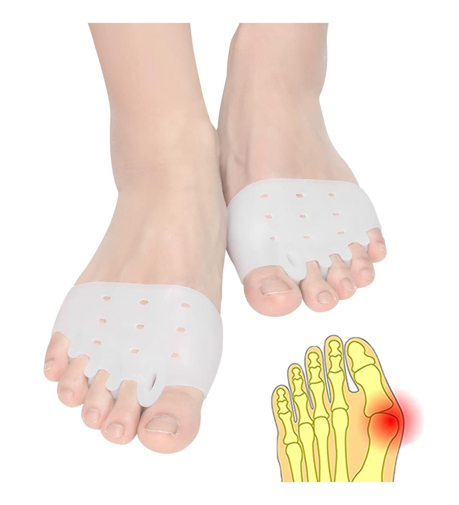 Toe Separators & Metatarsal Pads Set for Overlapping Toes, Neuroma, Forefoot Pain Relief - 4 PCS White Cushion Spacers for Women and Men - Buy Online on GoSupps.com