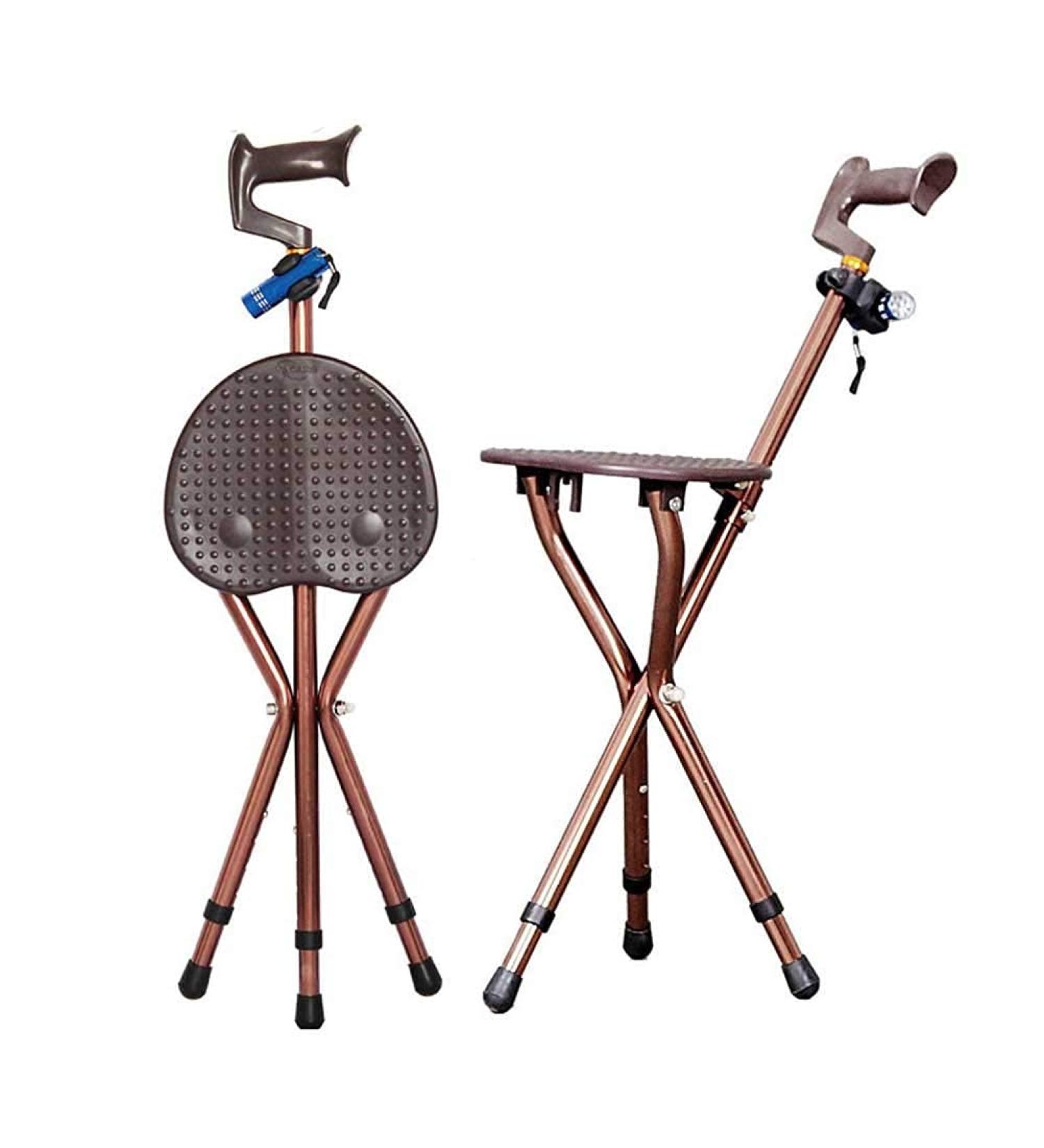 Elderly Walking Stick Chair Multifunctional Crutches Smart Three-Legged Folding Walker Portable Walking Stick for The Elderly Trekking Pole Triangle Stool Interesting Safehappy - Buy Online on GoSupps.com
