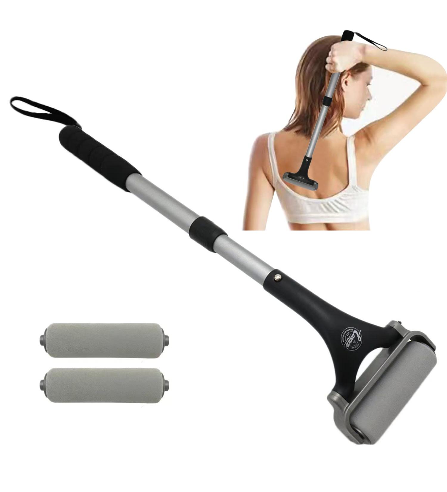 Easace Back Lotion Applicator - Adjustable Extendable Interchangeable Roller for Men & Women - Perfect for Body Moisture Cream (Silver) - Buy Online on GoSupps.com