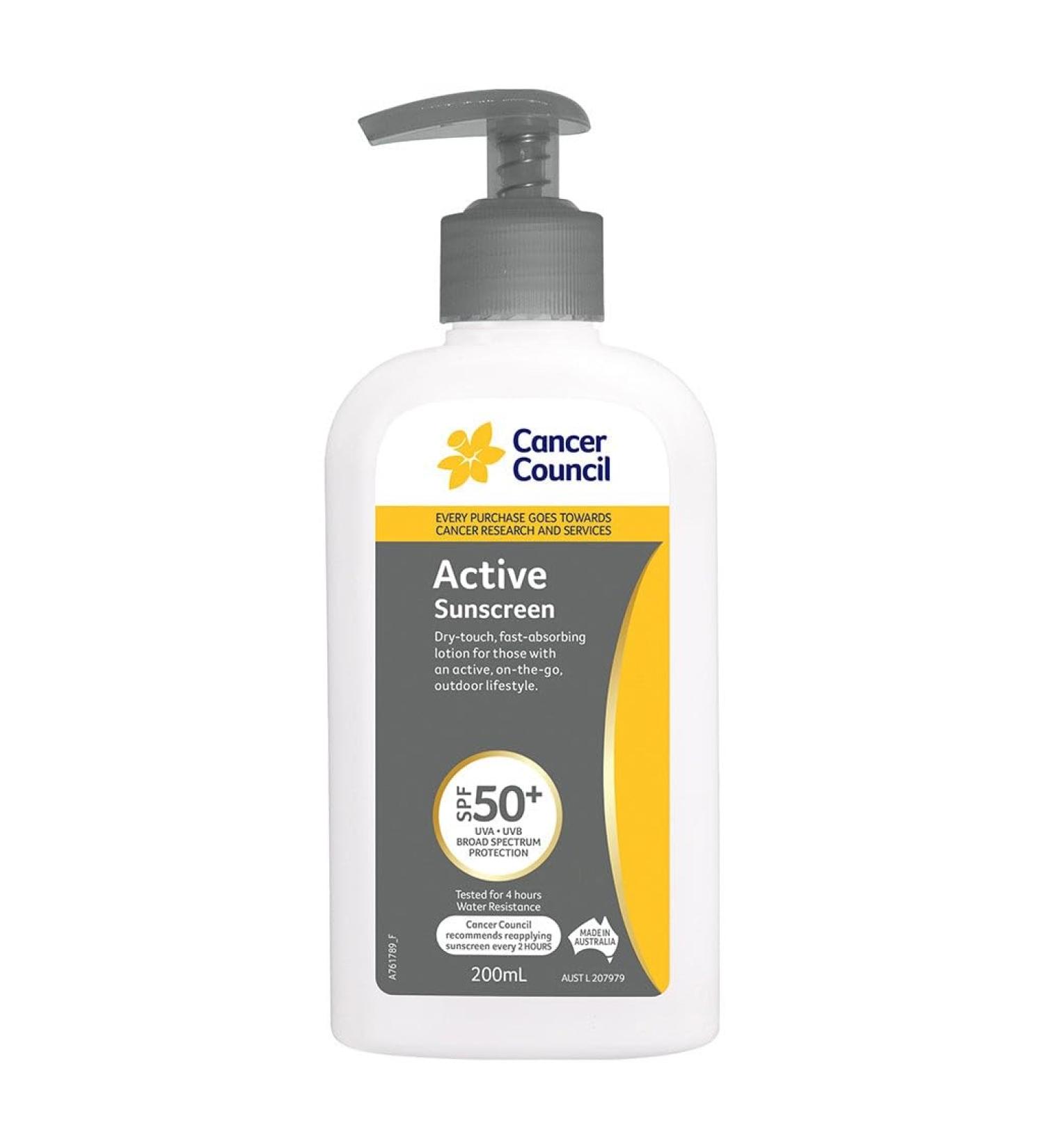 Cancer Council Work SPF 50+ Sunscreen Pump Bottle 200 ml