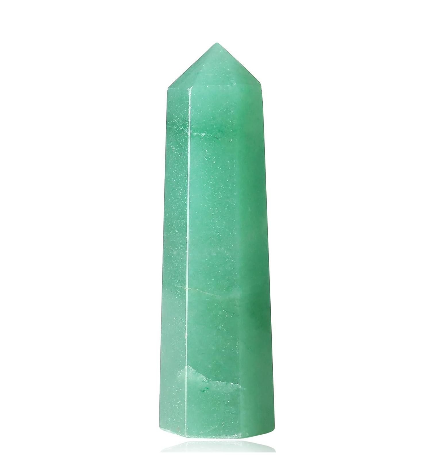 Green Aventurine Crystal Healing Wand - Reiki Meditation Therapy Tool - Buy Online on GoSupps.com