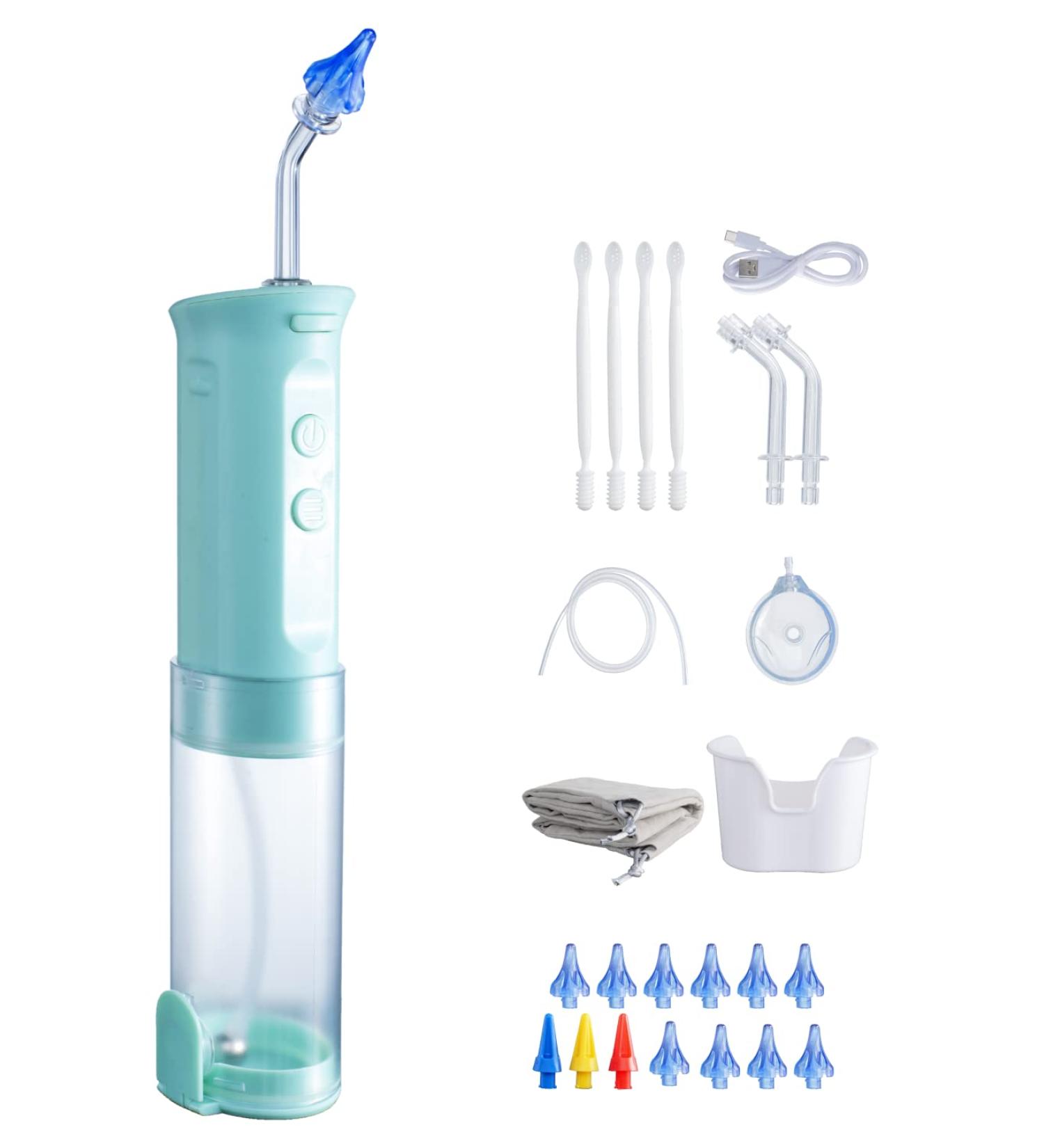 AngelsTD Electric Ear Wax Removal Kit - Safe & Easy Ear Irrigation Water Cleaner with Noise Reduction Technology, 4 Pressure Levels, Water Resistant Design, & Ear Basin Included - Buy Online on GoSupps.com