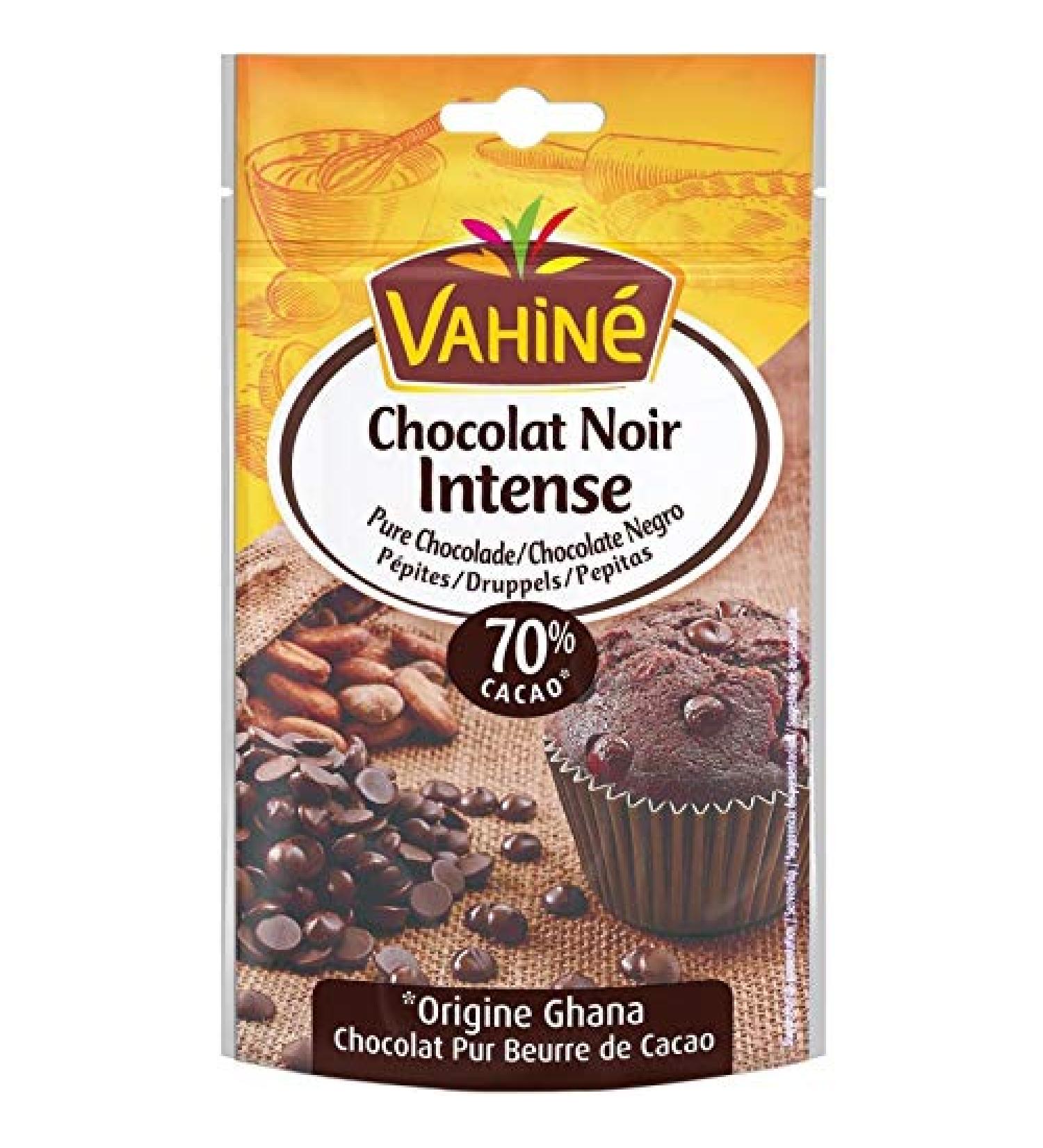 VAHINE - Intense Dark Chocolate Chip Bags 70% Origin Ghana 100G - Pack of 3 - Buy Online on GoSupps.com