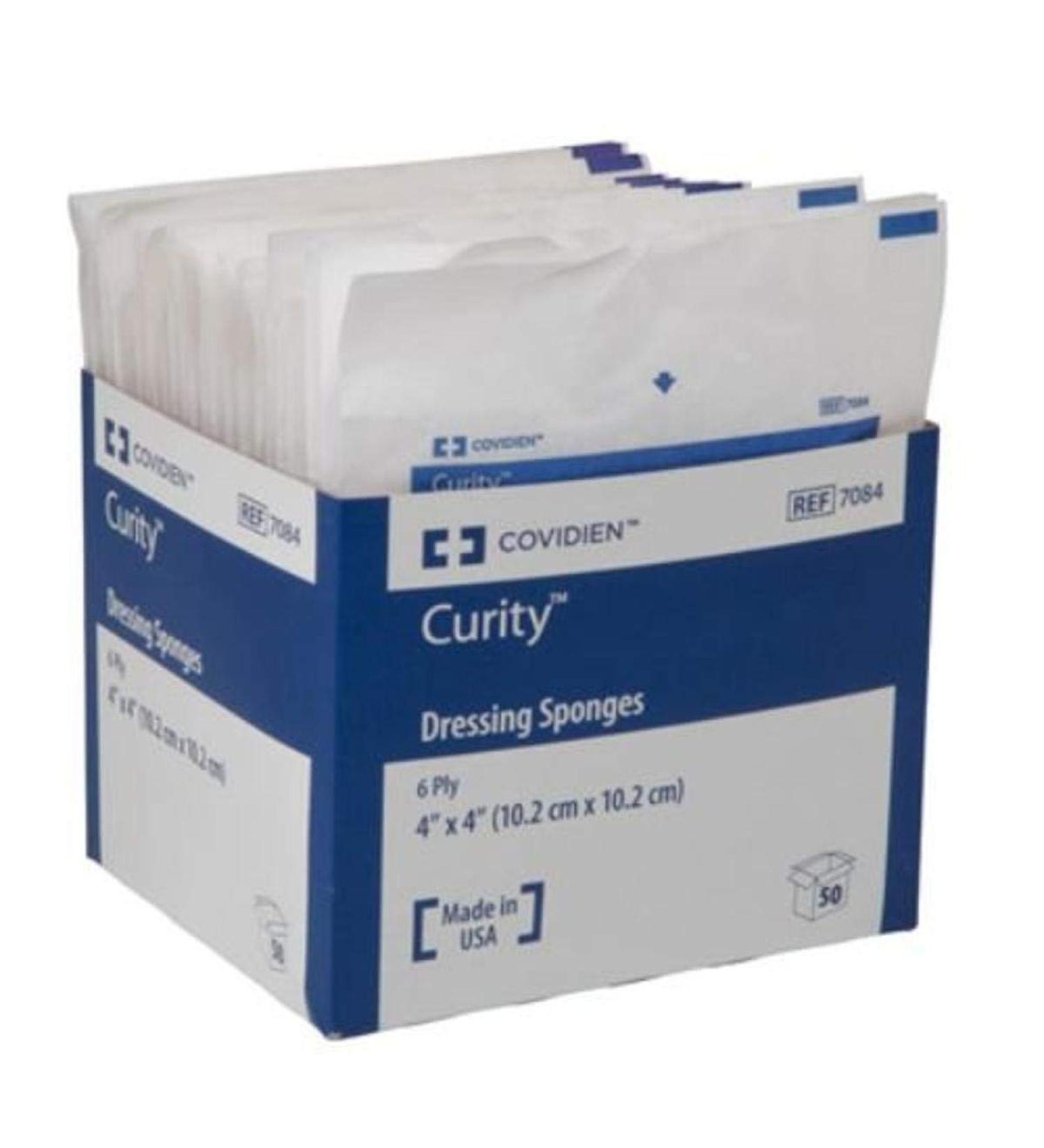 Covidien 7083 Curity Dressing Sponges 6-Ply 4" x 3" Size (Pack of 600)