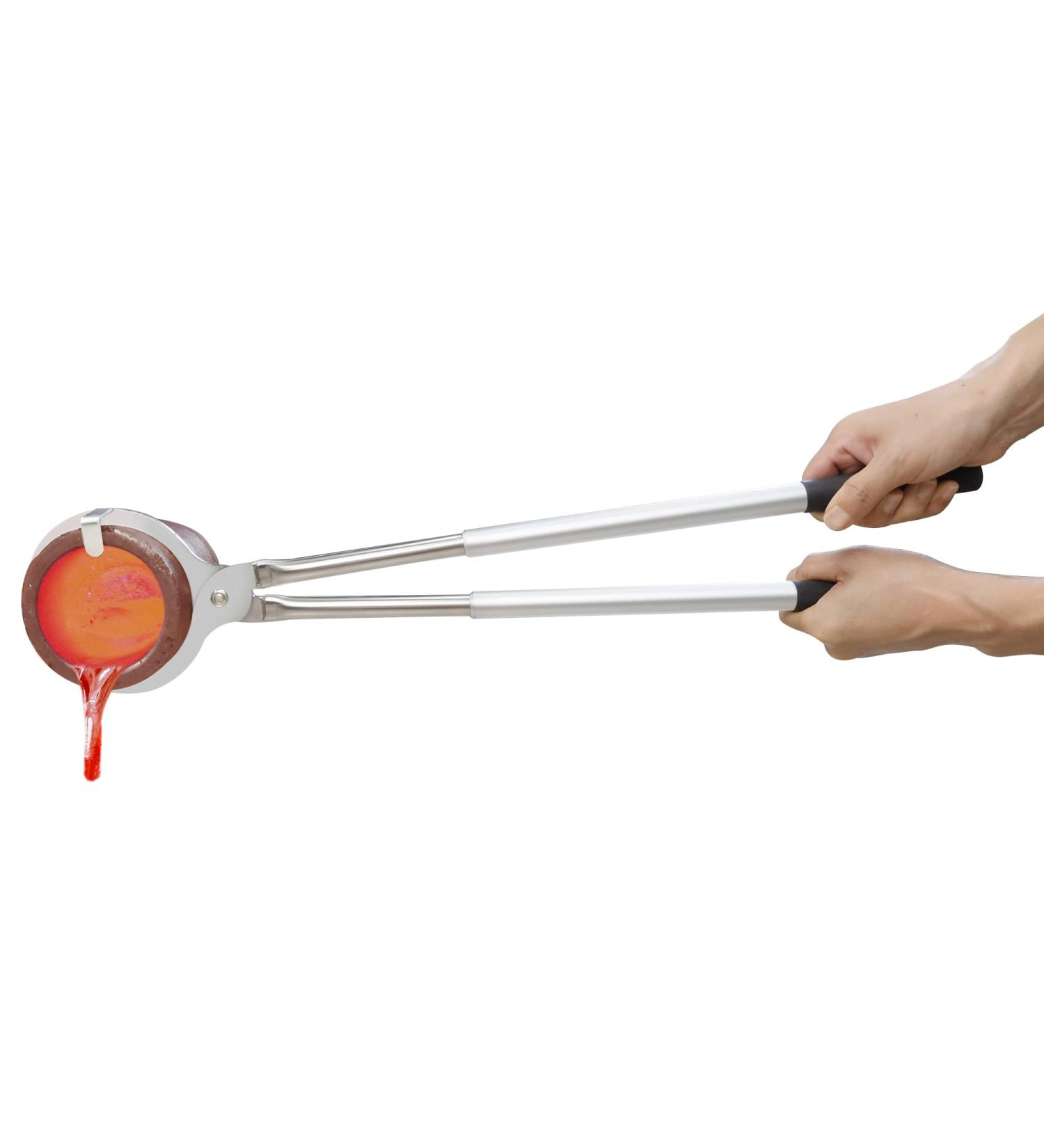 GONGYI (5kg-6kg) Stainless Steel Clay Graphite Crucible Tongs Heavy Duty Clamp Pliers Holder for Metal Refining Casting Pouring Copper Gold Silver Melting Furnace Foundry Smelting Tool 26" - Buy Online on GoSupps.com