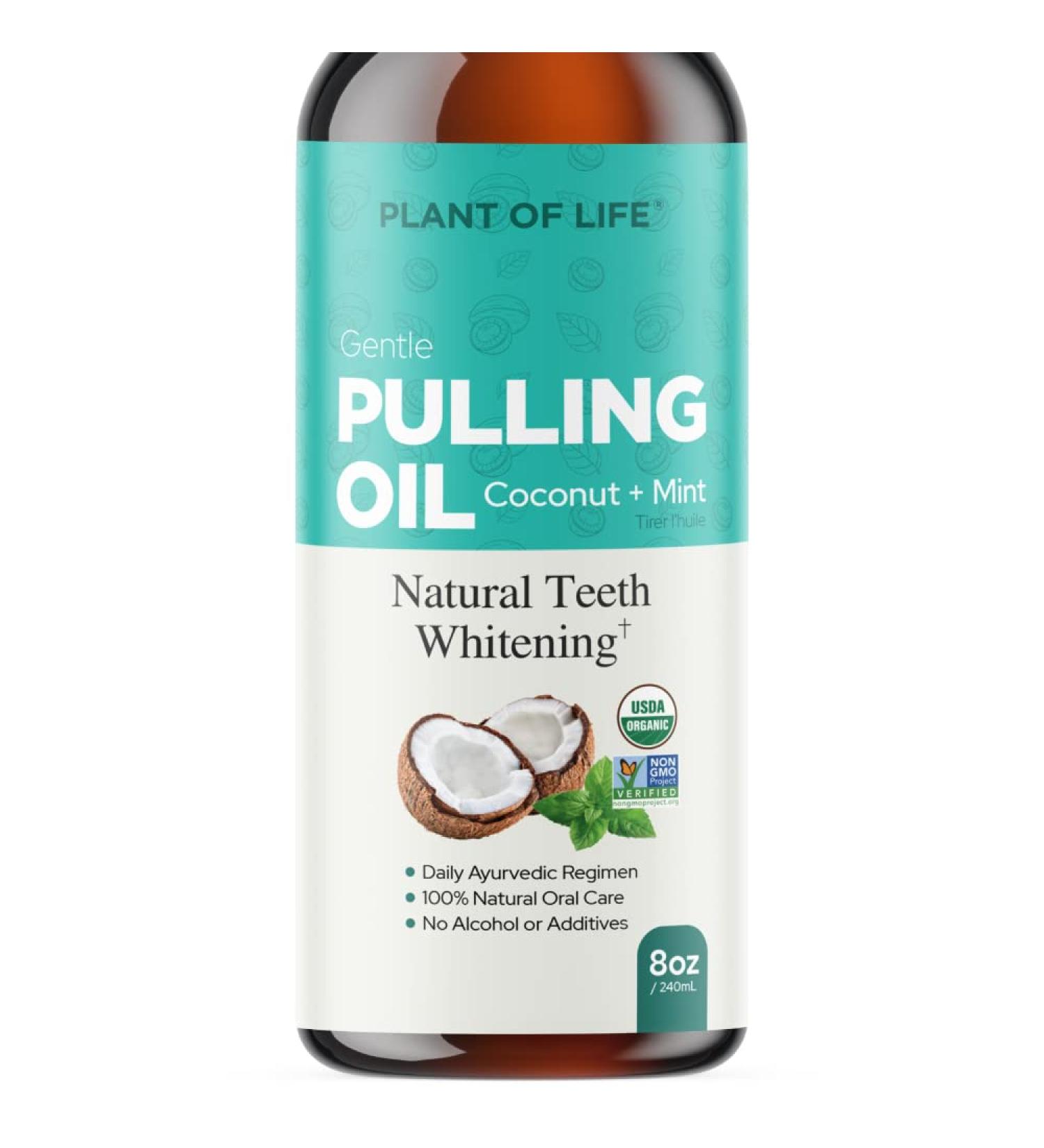 Plant of Life Pulling Oil | Natural Daily Oral Care | Ayurvedic Formula | Coconut + Mint | Gentle Formula & Freshen Breaths | 8 oz (240mL) - Buy Online on GoSupps.com