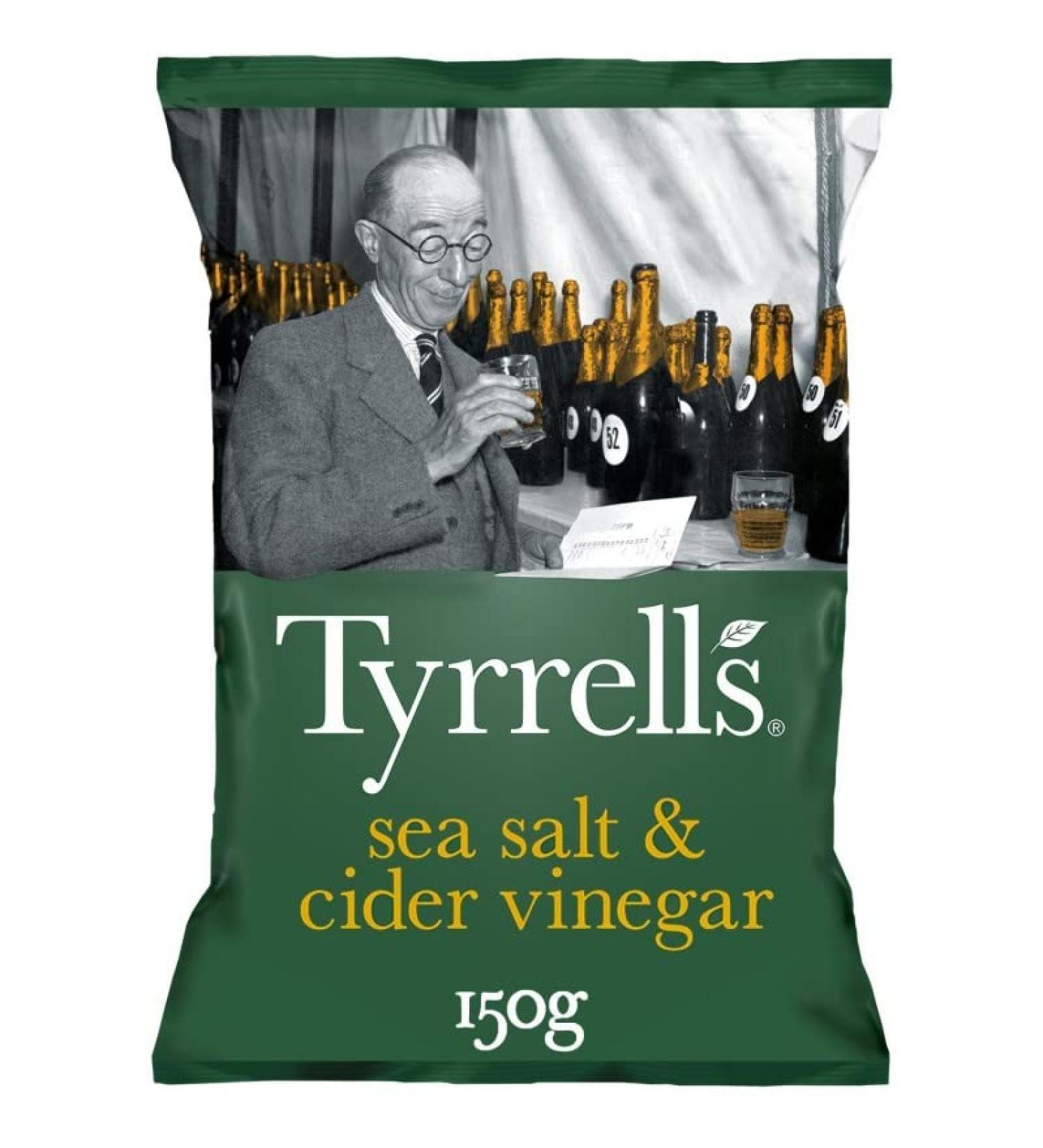 Chips Tyrrell's au Vinaigre de Cidre et Sel de Mer - Saveur Anglaise Irr sistible - Id ales pour l'Ap ritif - 150g - Le Lot De 4 - Buy Online on GoSupps.com