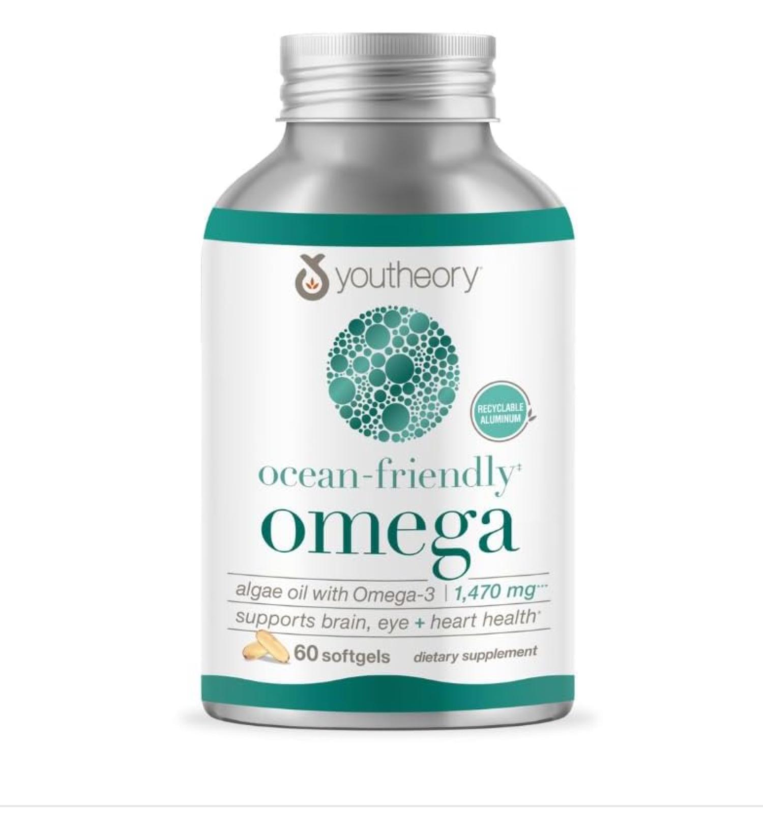 Ocean-Friendly Omega3 Compatible with Youtheory 120 Vegan Softgels