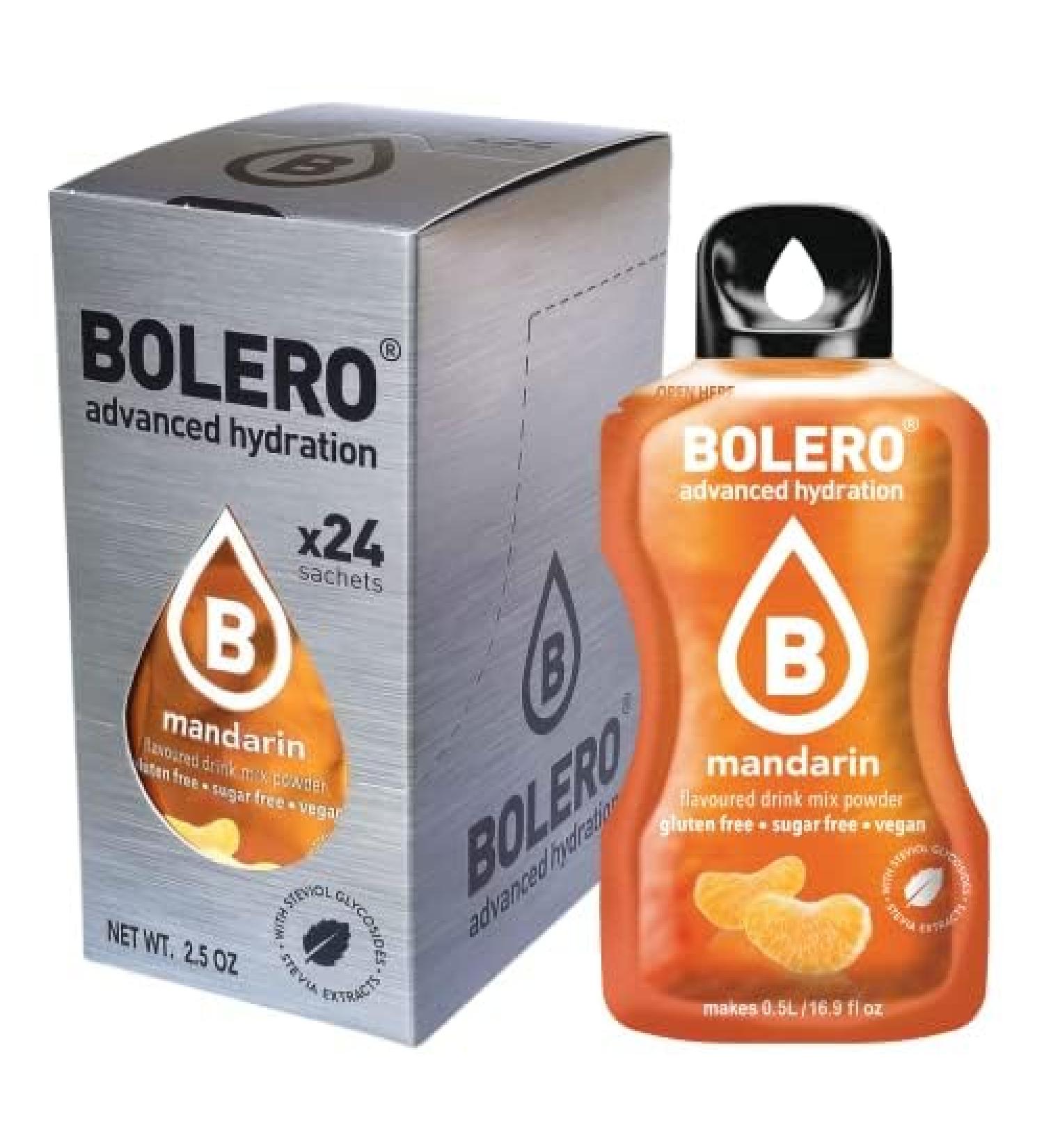 Bolero MANDARIN 24x3g | Sugar-free juice powder sweetened with stevia + vitamin C | for children and athletes | gluten-free vegan | mandarin flavor - Buy Online on GoSupps.com