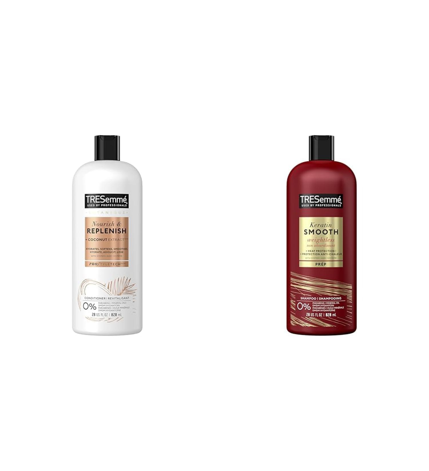 TRESemm Botanique Nourish & Replenish Conditioner for dry hair + Coconut Extract formulated & Keratin Smooth Shampoo for frizzy hair Lamellar Discipline formulated with Pro Style Technology  - Buy Online on GoSupps.com