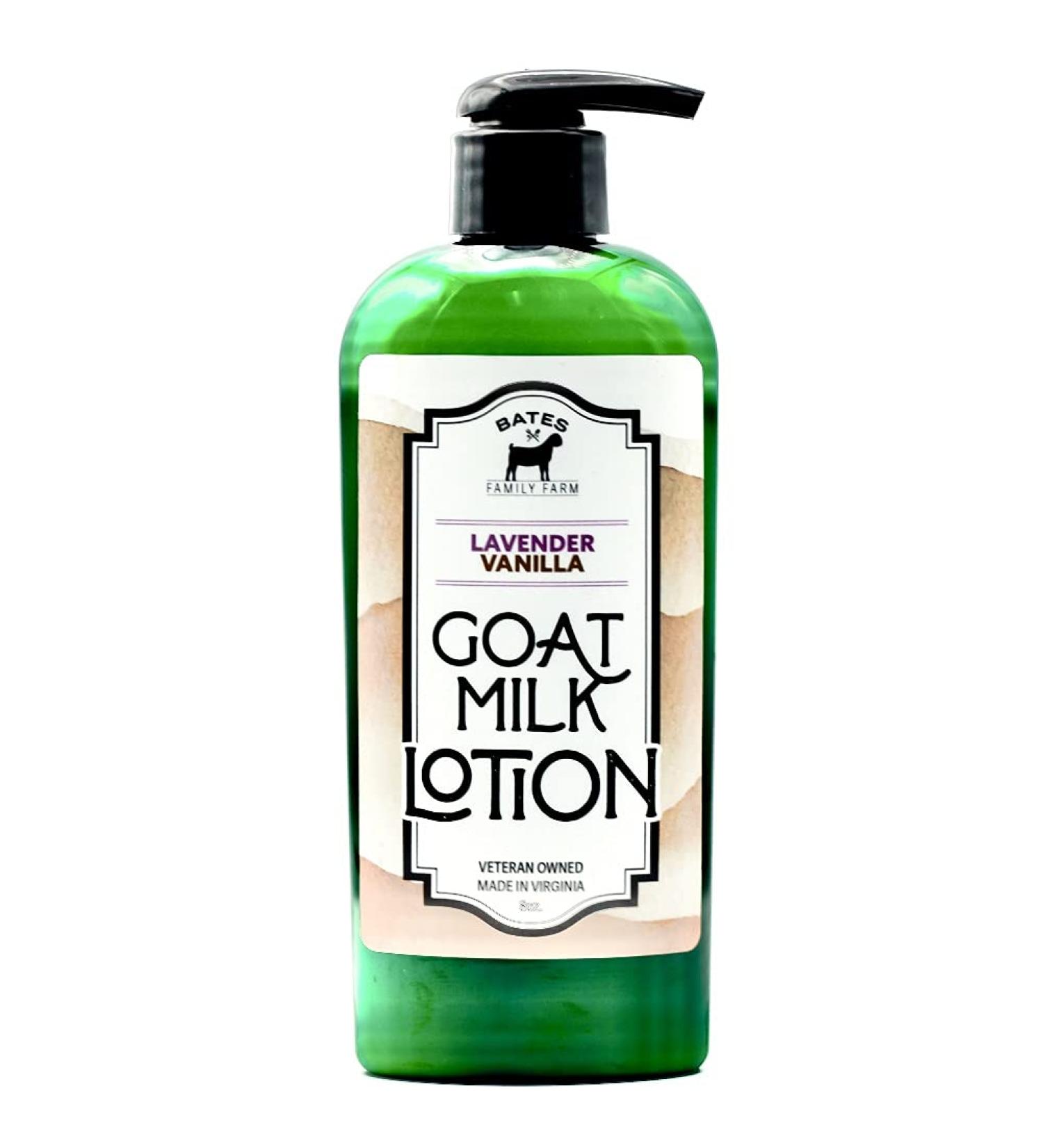 Bates Family Farm Lavender Vanilla Goat Milk & Shea Butter Lotion 8 oz - Nourishing Hydration for Soft Skin - Buy Online on GoSupps.com