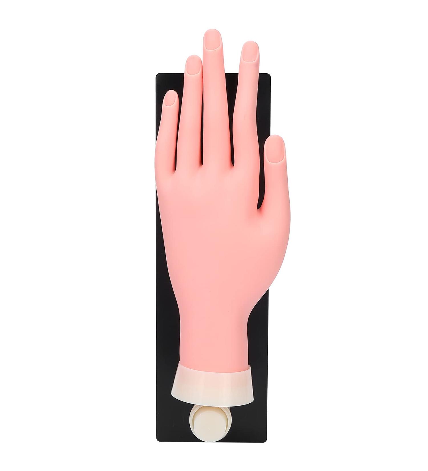 Nail Art Hand Portable Nail Fake Hand Manicure Supply Reusable ABS Silicone for Nail Shop for Home - Buy Online on GoSupps.com