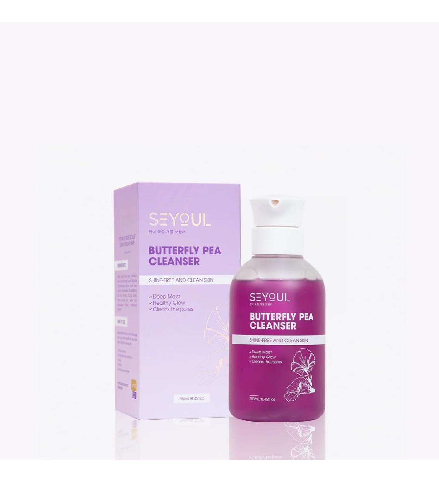 SEYOUL Butterfly Pea Foaming Facial Cleanser Gentle Hydrating Face Wash with Aloe Vera & Green Tea for All Skin Types Daily Cleansing for Fresh Balanced Skin 250ml - Buy Online on GoSupps.com