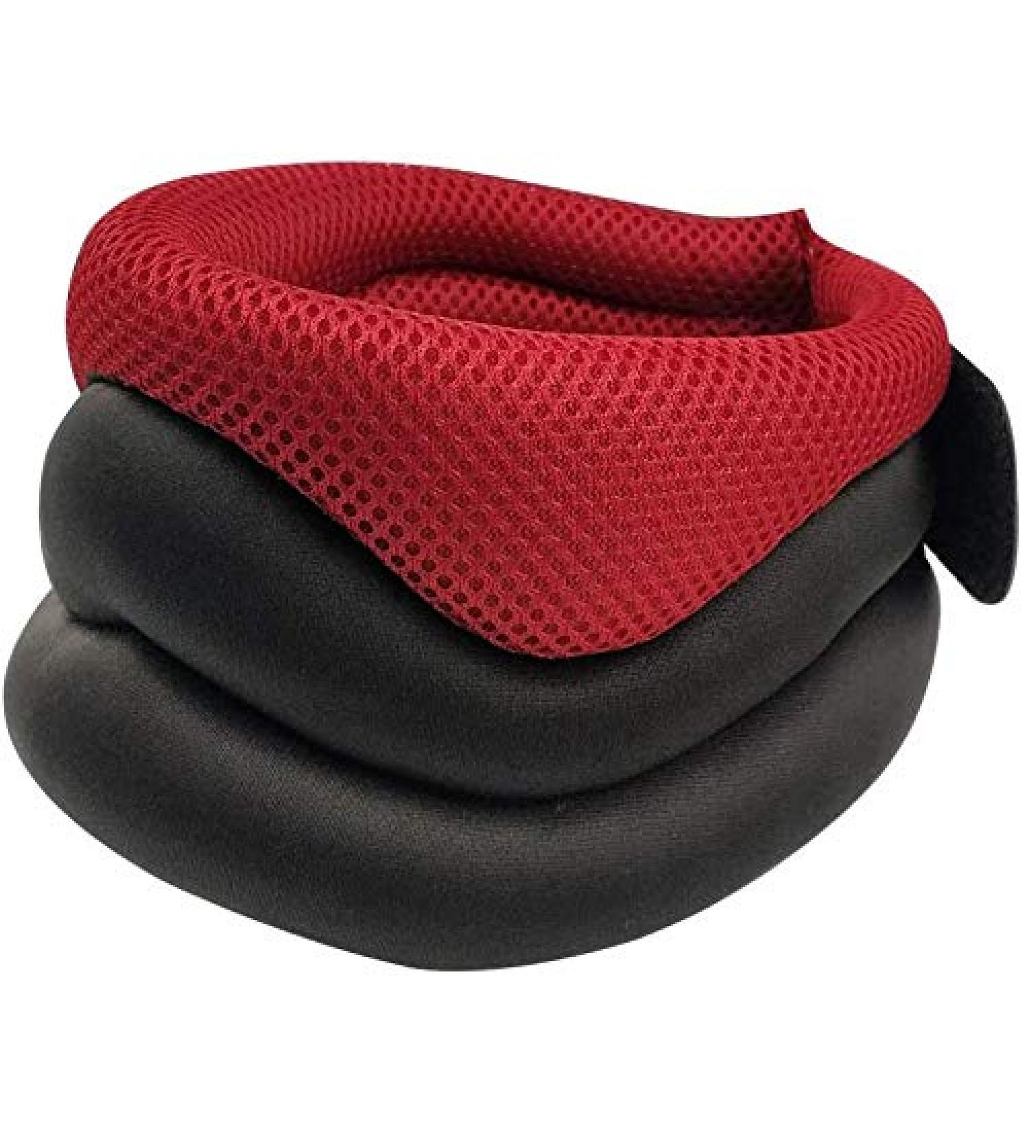 Breathable Neck Support Brace for Neck Pain Relief | Ergonomic Cervical Collar for Stabilizing Vertebrae | Soft Foam Protector for Sleeping | Red - Buy Online on GoSupps.com