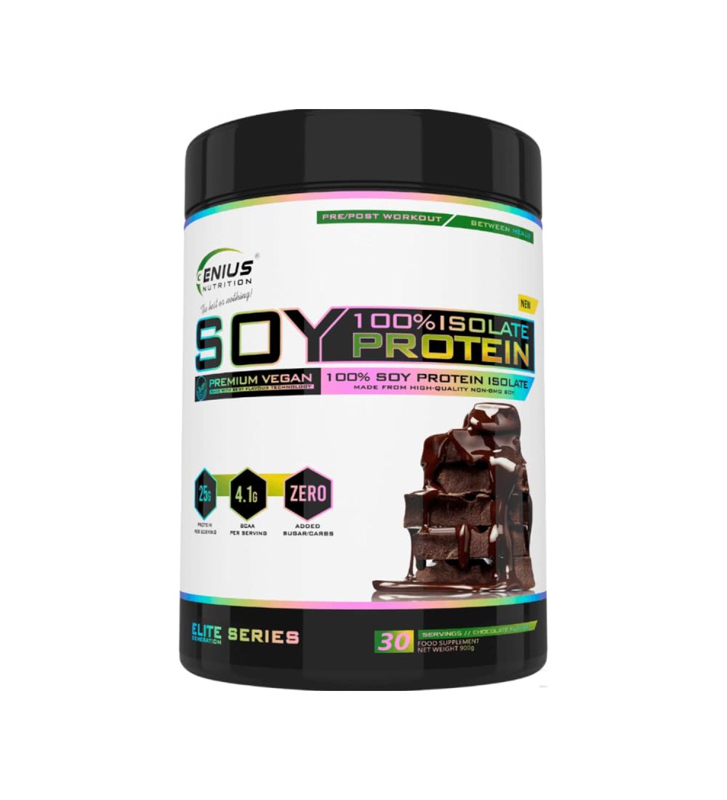 Genius Nutrition 100% Soy Protein Isolate (900g) Chocolate