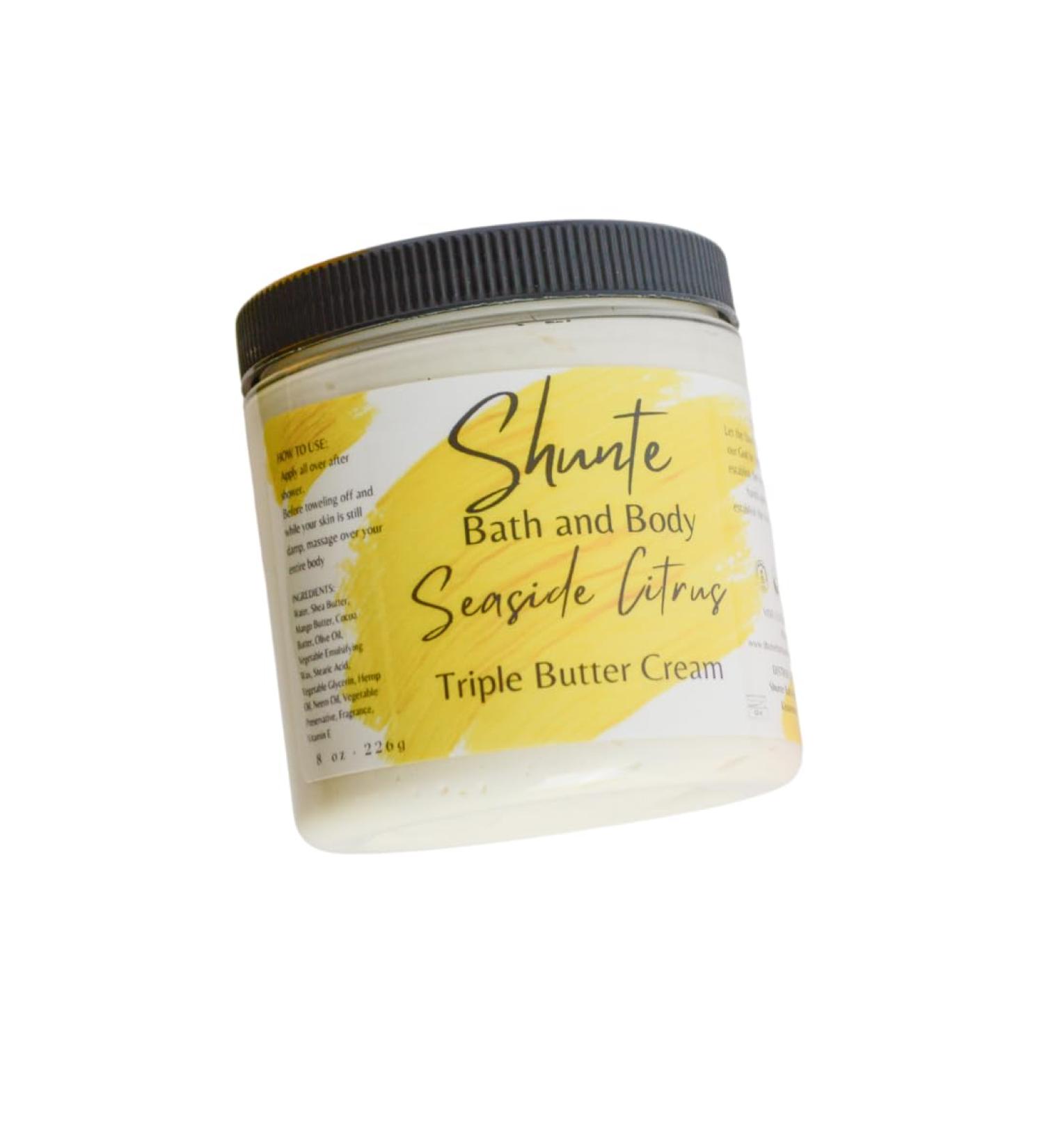 Shunte Bath and Body Triple Butter Cream 8 oz Mango Shea & Cocoa Butters | Large Unscented Moisturizer for All Skin Types - International Shipping Available - Buy Online on GoSupps.com