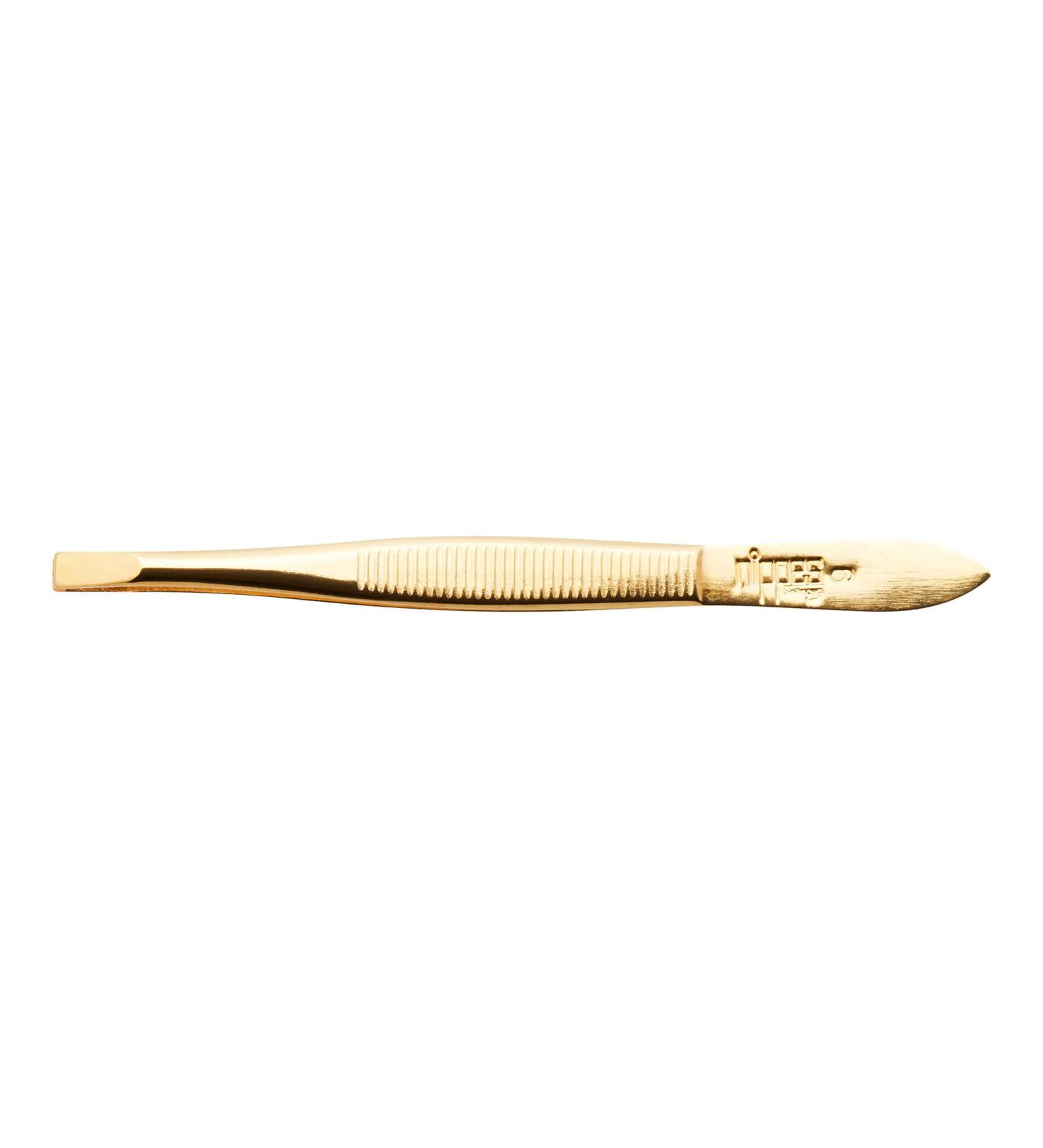 Nipple Solingen tweezers straight and angled |Nickel -plated steel |19 ct.Gilded |9 cm length |Pluck eyebrows |Ey brauen tweezers fine |Made in Germany 9 g gold