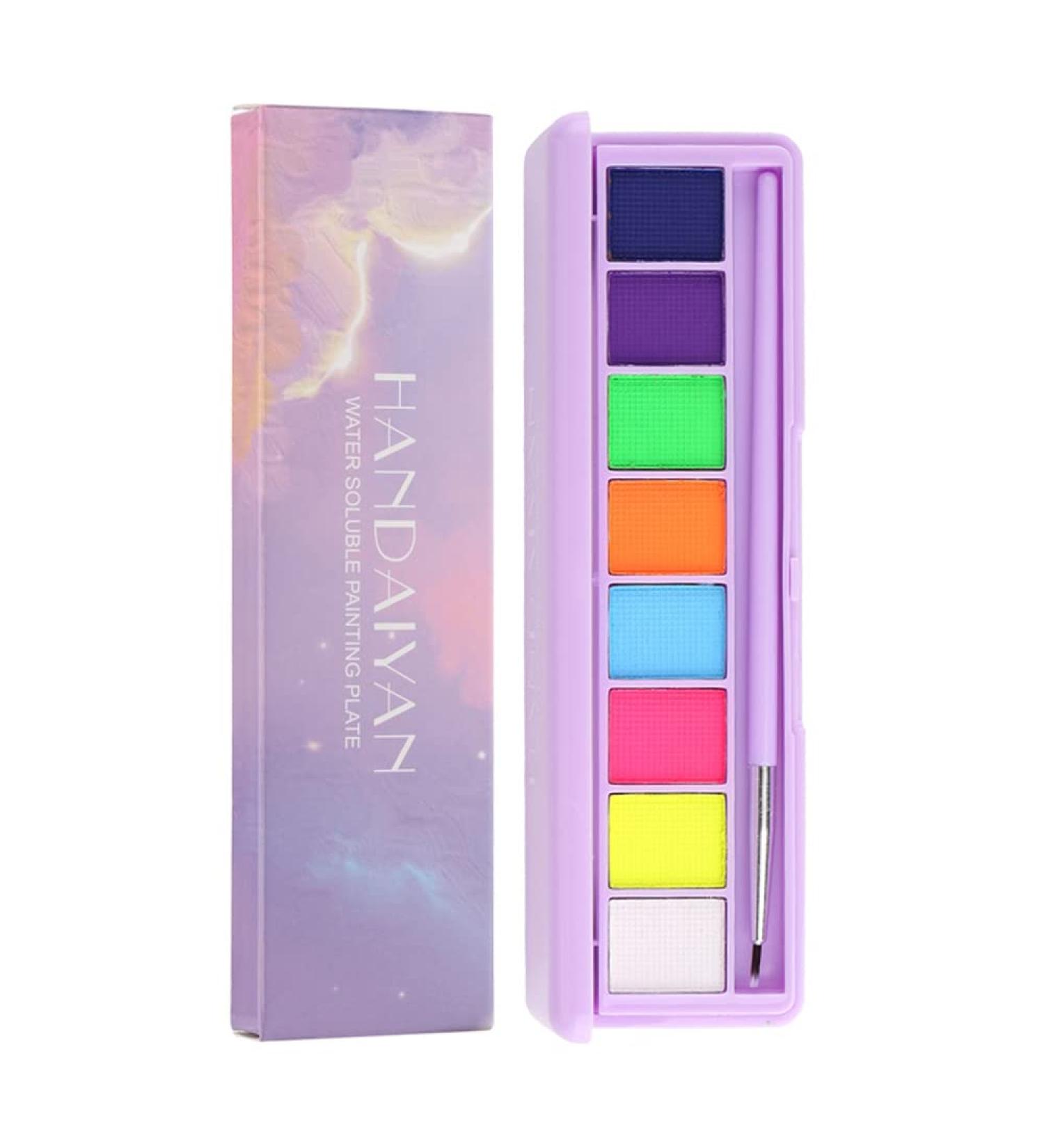 Yeweian 8-Color Water Activated Eyeliner Palette - Neon Face Paint & UV Glow Makeup Kit - Buy Online on GoSupps.com
