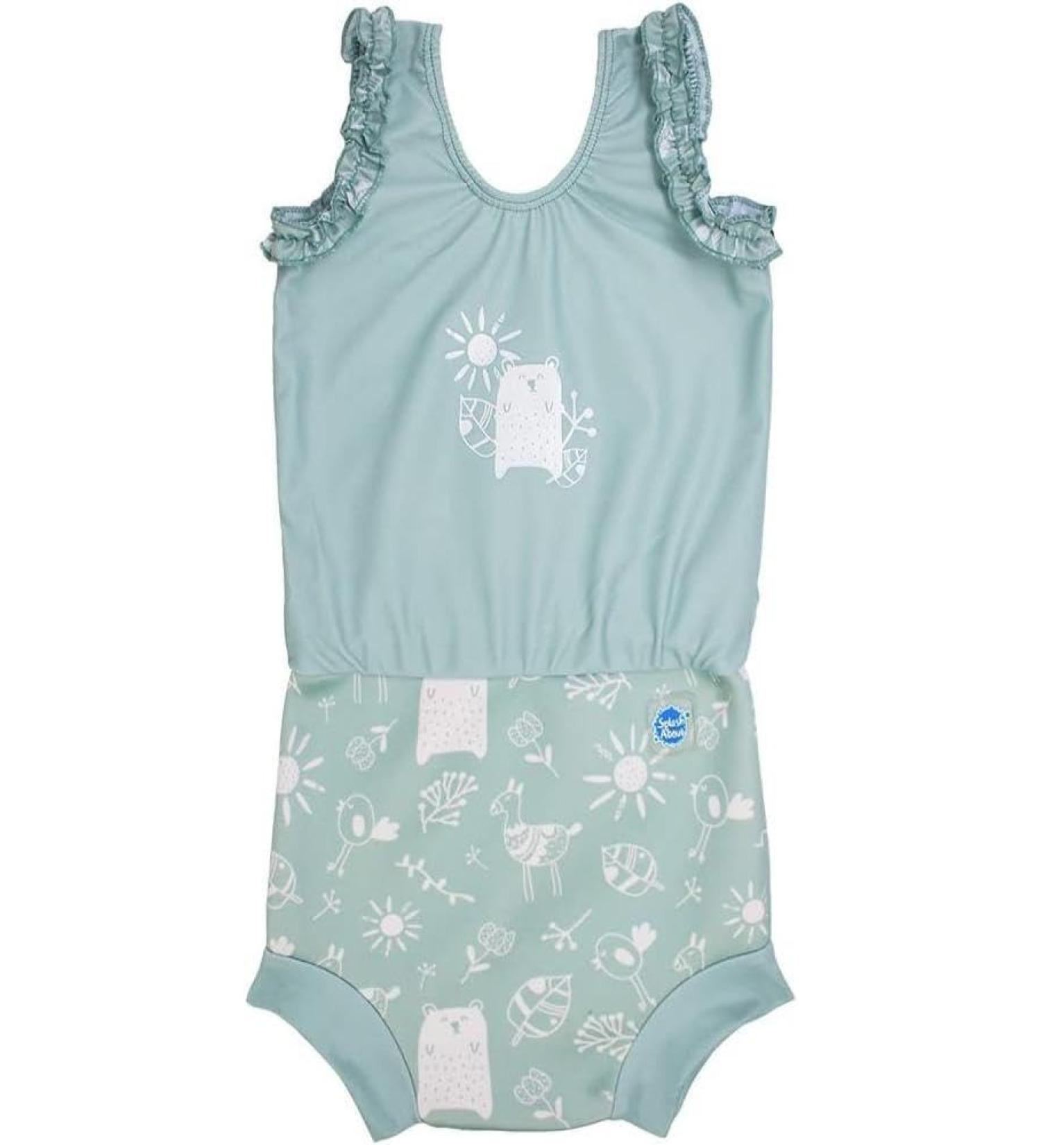 Splash About Happy Nappy Costume with Reusable Swim Nappy Sunny Bear 3-8 Months