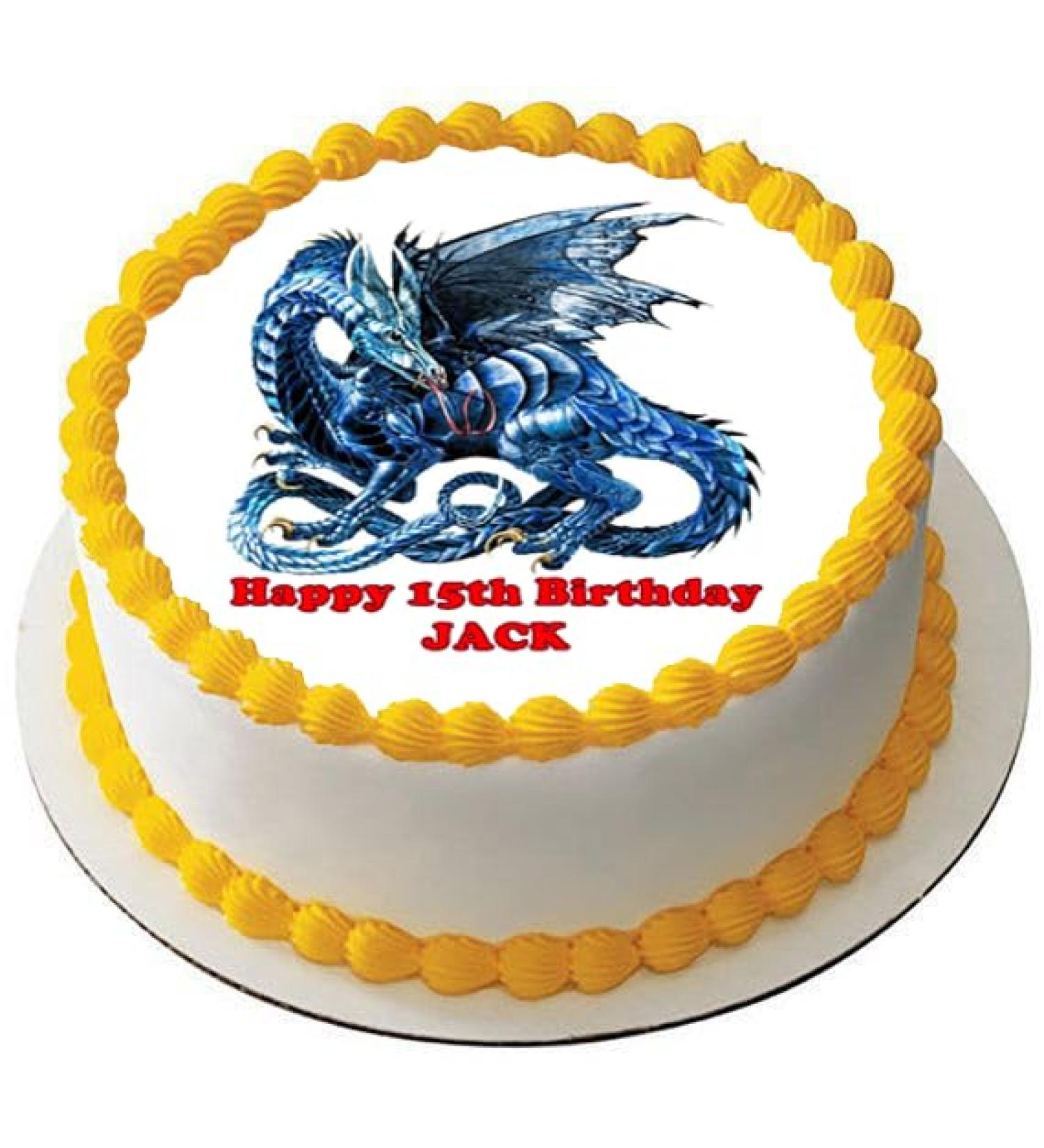 DRAGON BLUE 7.5" PREMIUM Edible ICING Cake Topper DECORATION DRAGONS D1