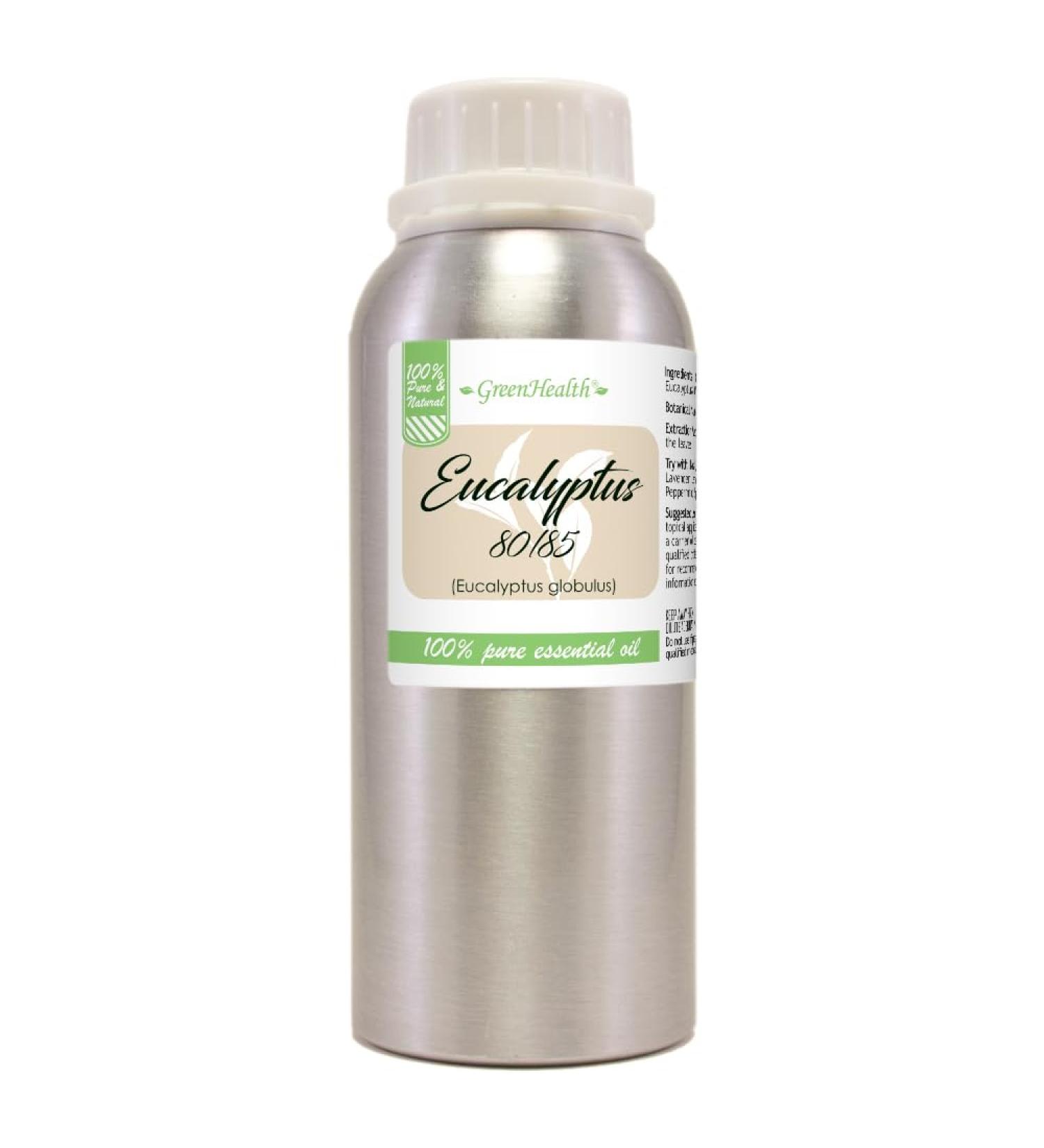 Eucalyptus Essential Oil (80/85) - 100% Pure Essential Oil - 8fl oz - Aluminum Bottle - Greenhealth - Buy Online on GoSupps.com