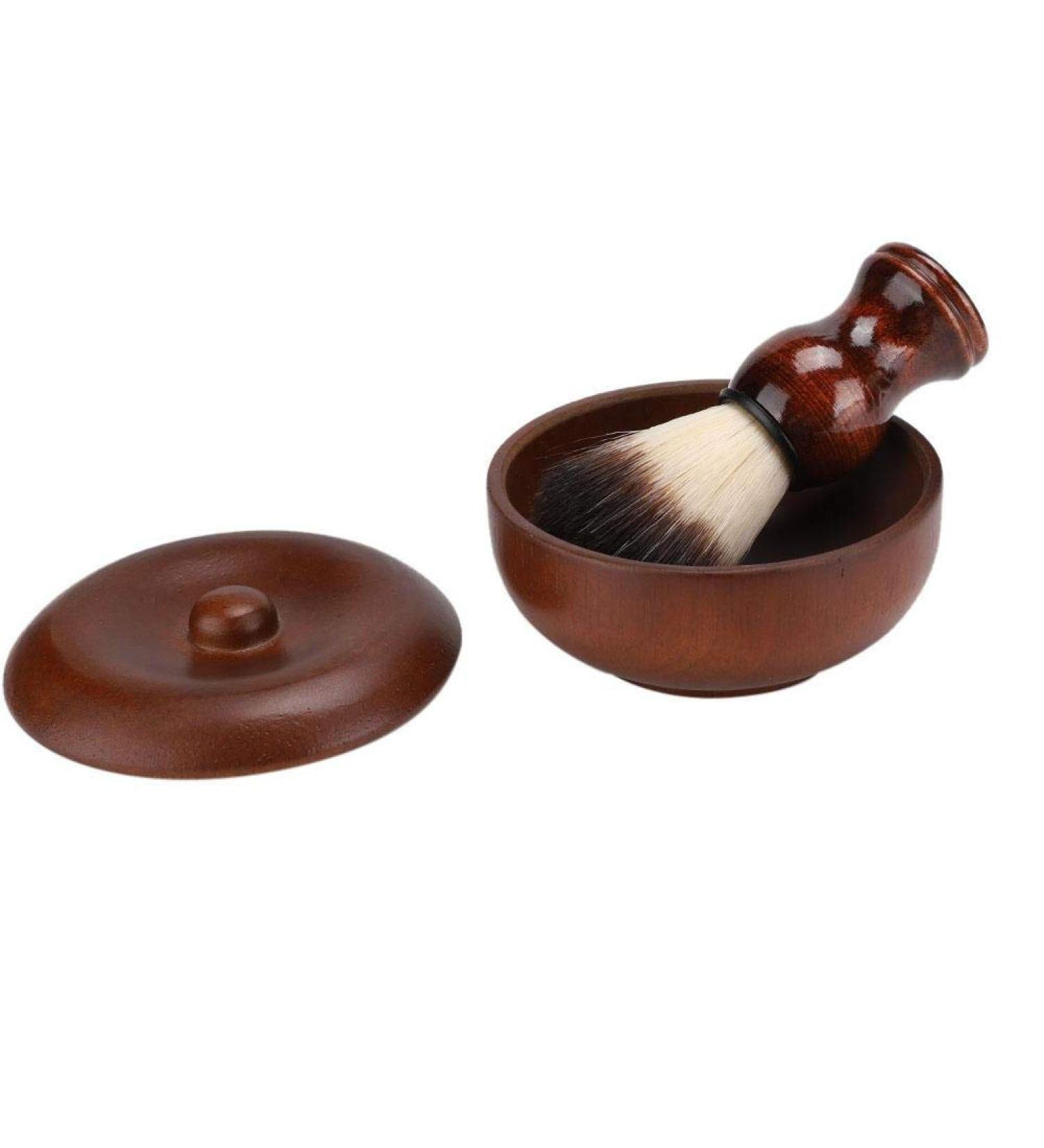 Premium Wooden Shaving Set Gift for Dad & Husband - Razor Foam Soap Brush & Bowl - Brown - Buy Online on GoSupps.com