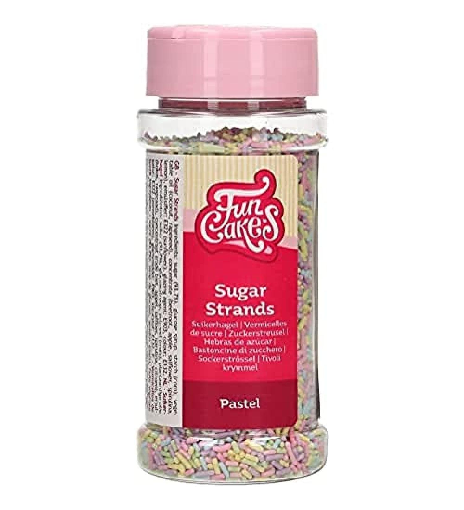 FunCakes Vermicelles de Sucre Pastel : p pites de g teau bon go t parfaites pour la d coration de g teaux p pites de cupcakes. 80 grammes. 80 Grams