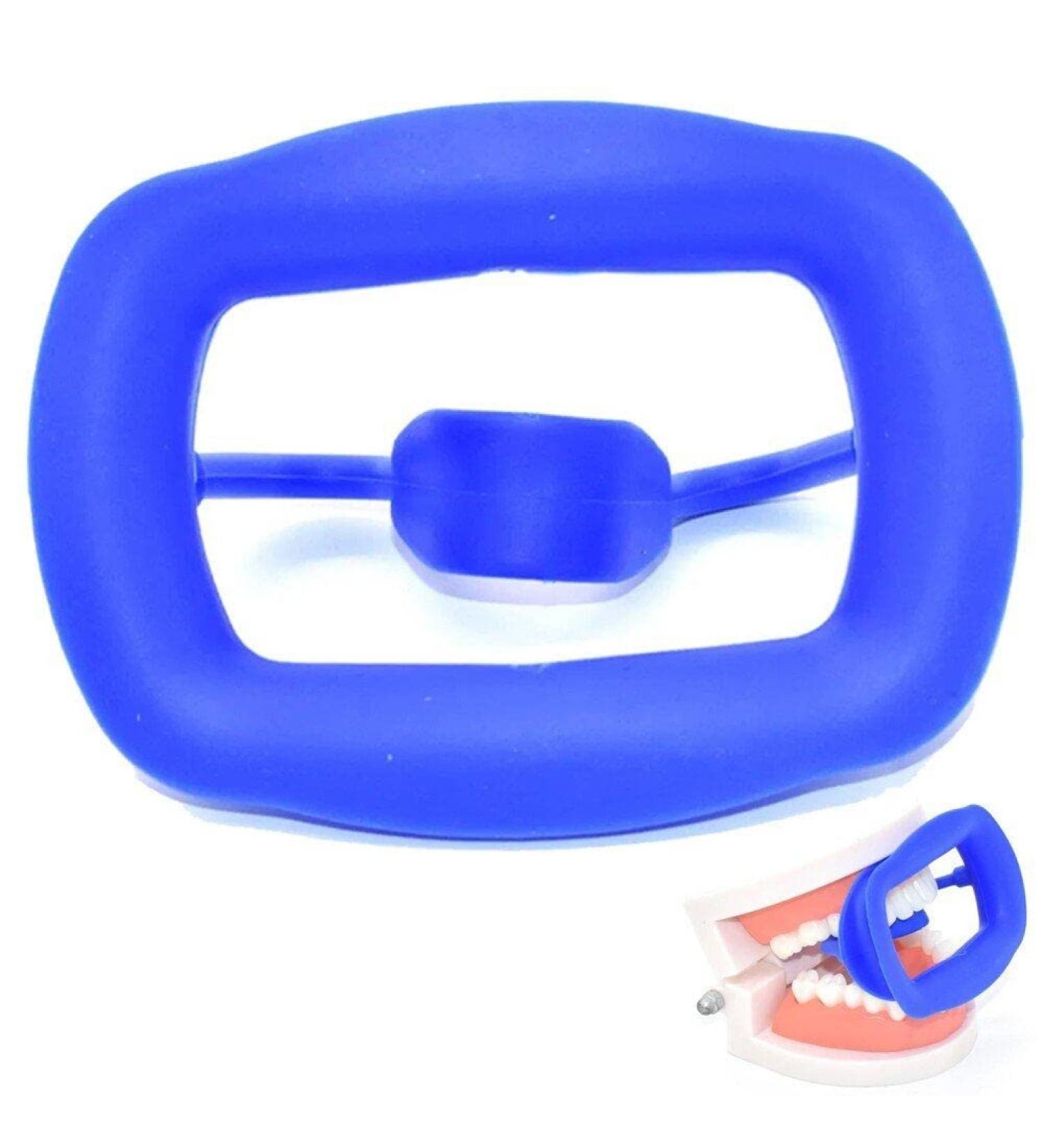 Dental Mouth Bite Internal Mouth Opener Silicone Cheek Retractor Reusable Dental Mouth Opener for Oral Inspection Blue - Buy Online on GoSupps.com